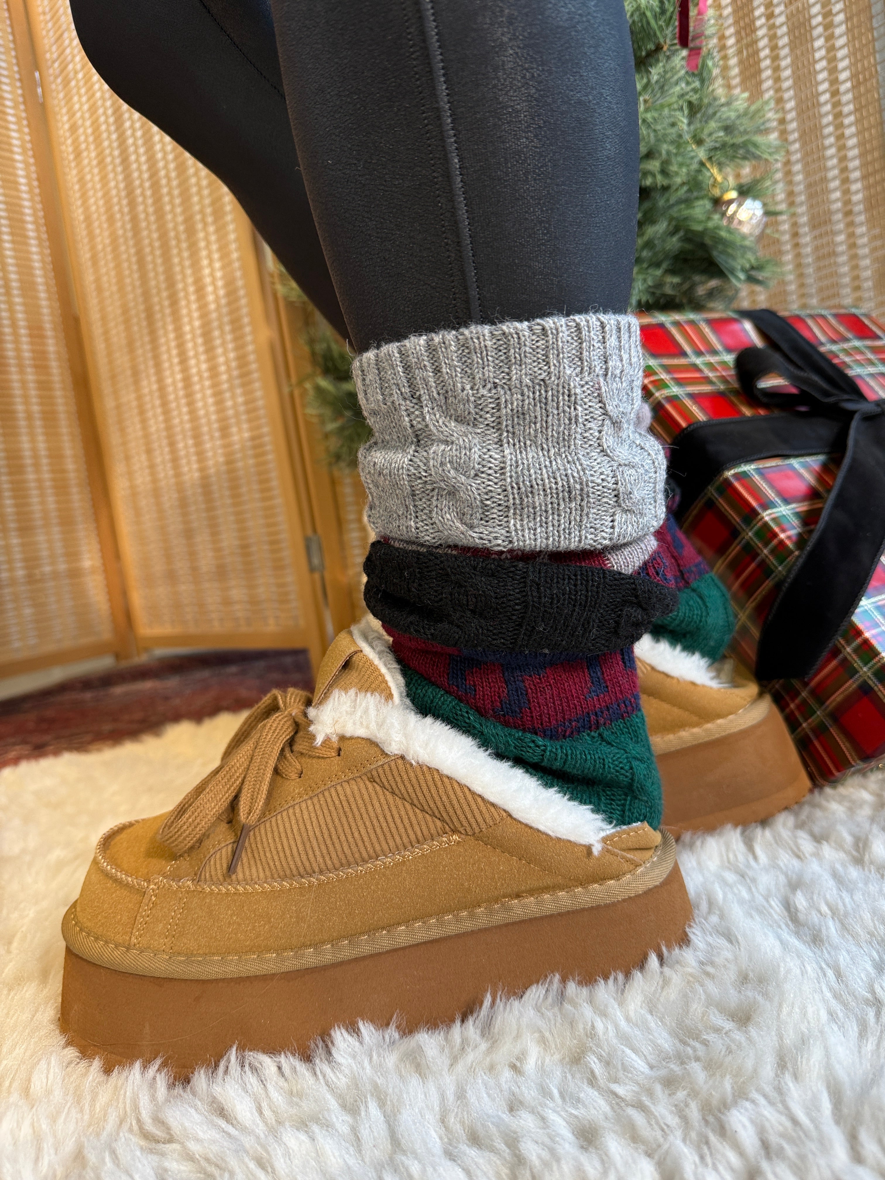 Nordic Snowflake Leg Warmers Hunter