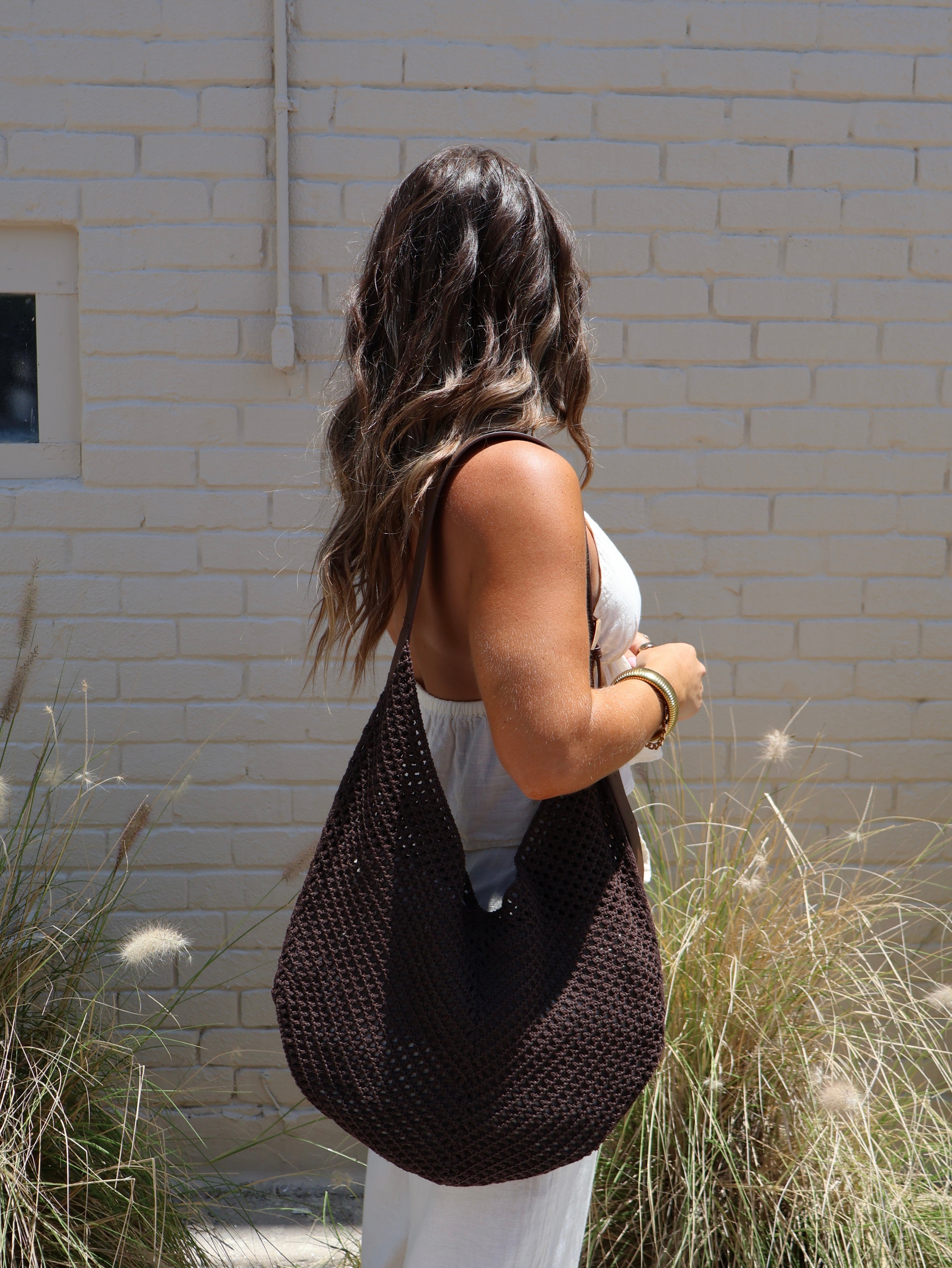 Taylor Crochet Boho Bag Chocolate