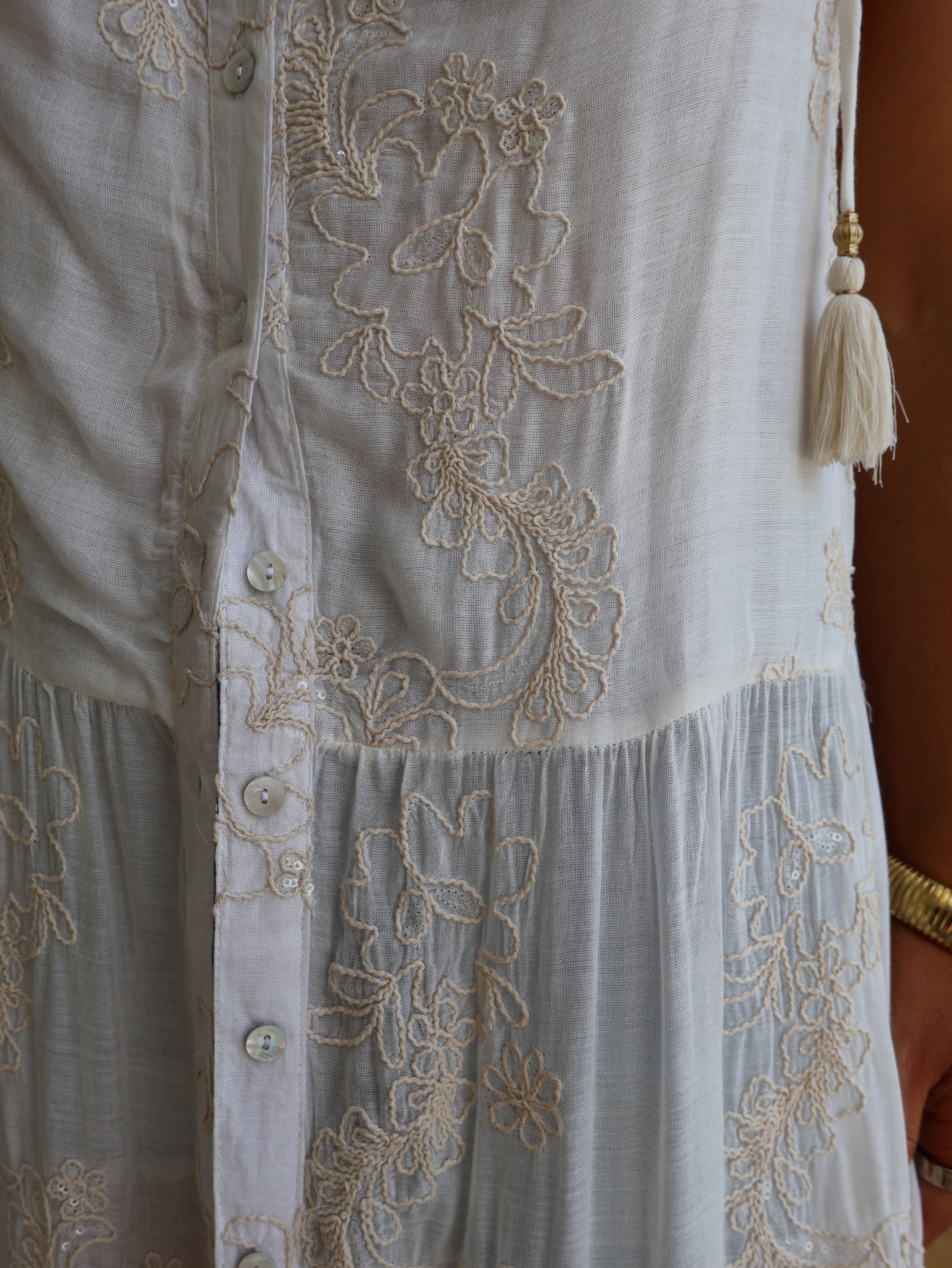 Endless Love Embroidered Duster Top Ivory
