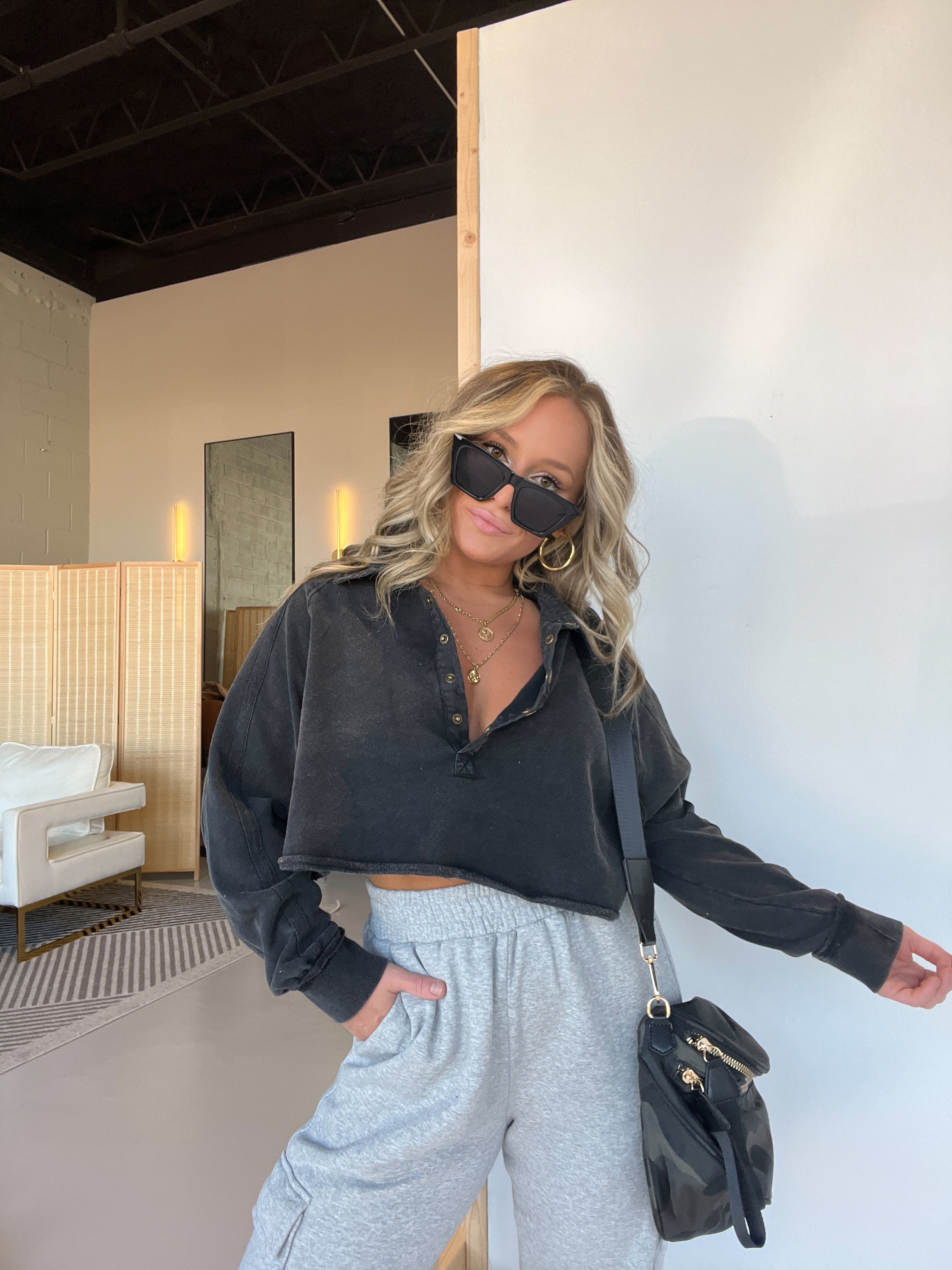 FP Dupe Cropped Sweatshirt Black