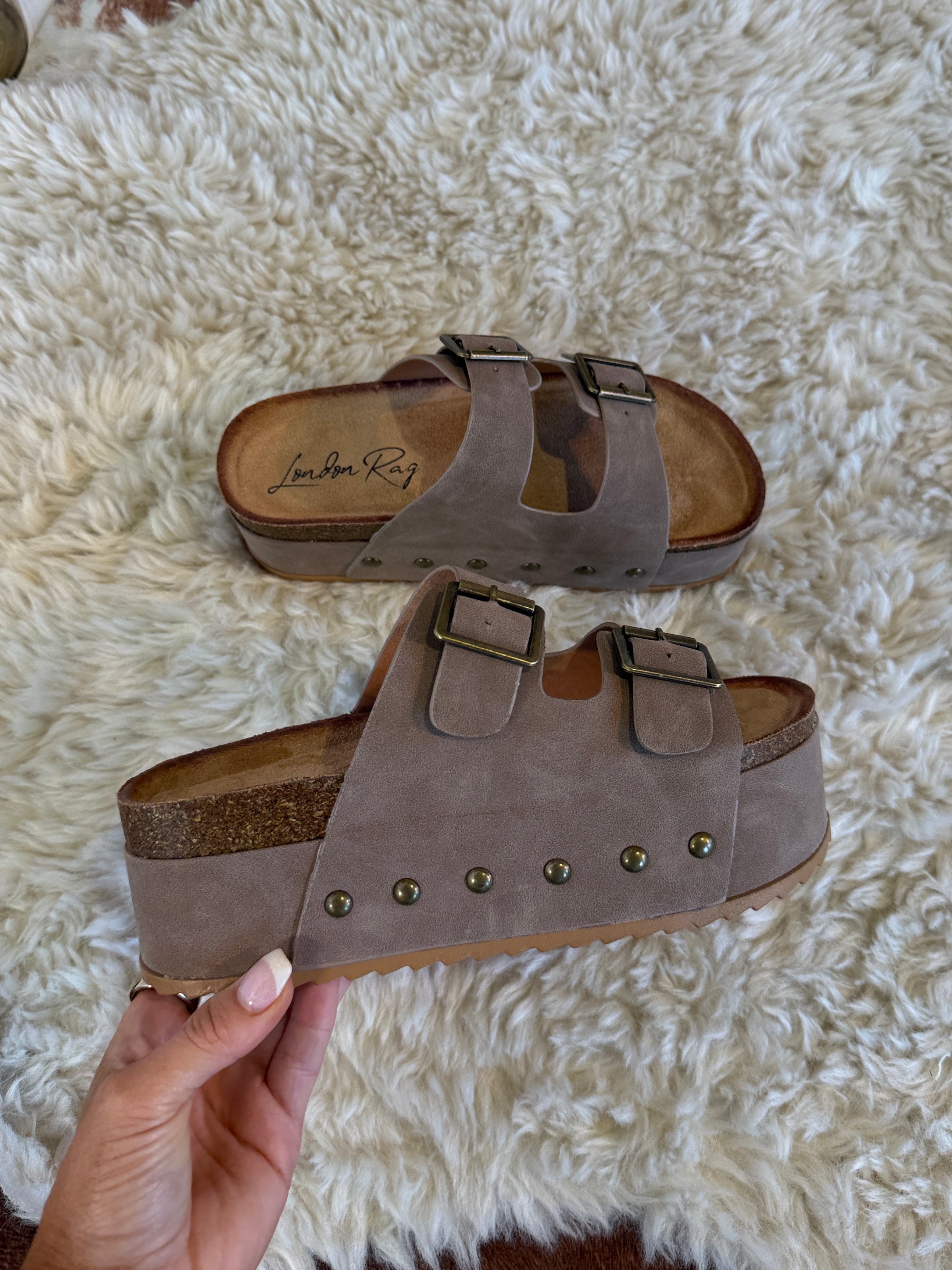 Impala Platforms Slides Taupe