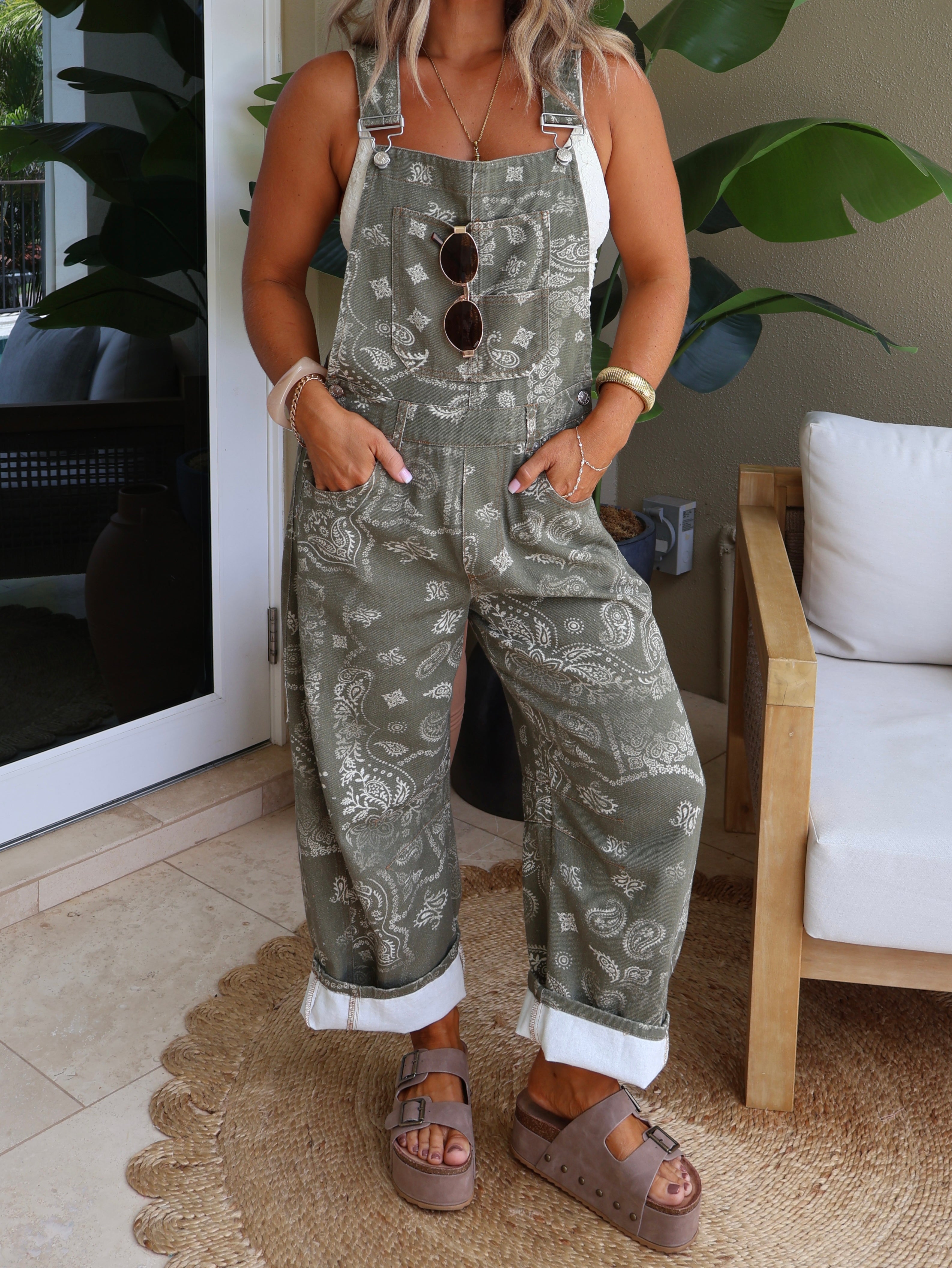 Moss Moonlight Barrel Overalls Army