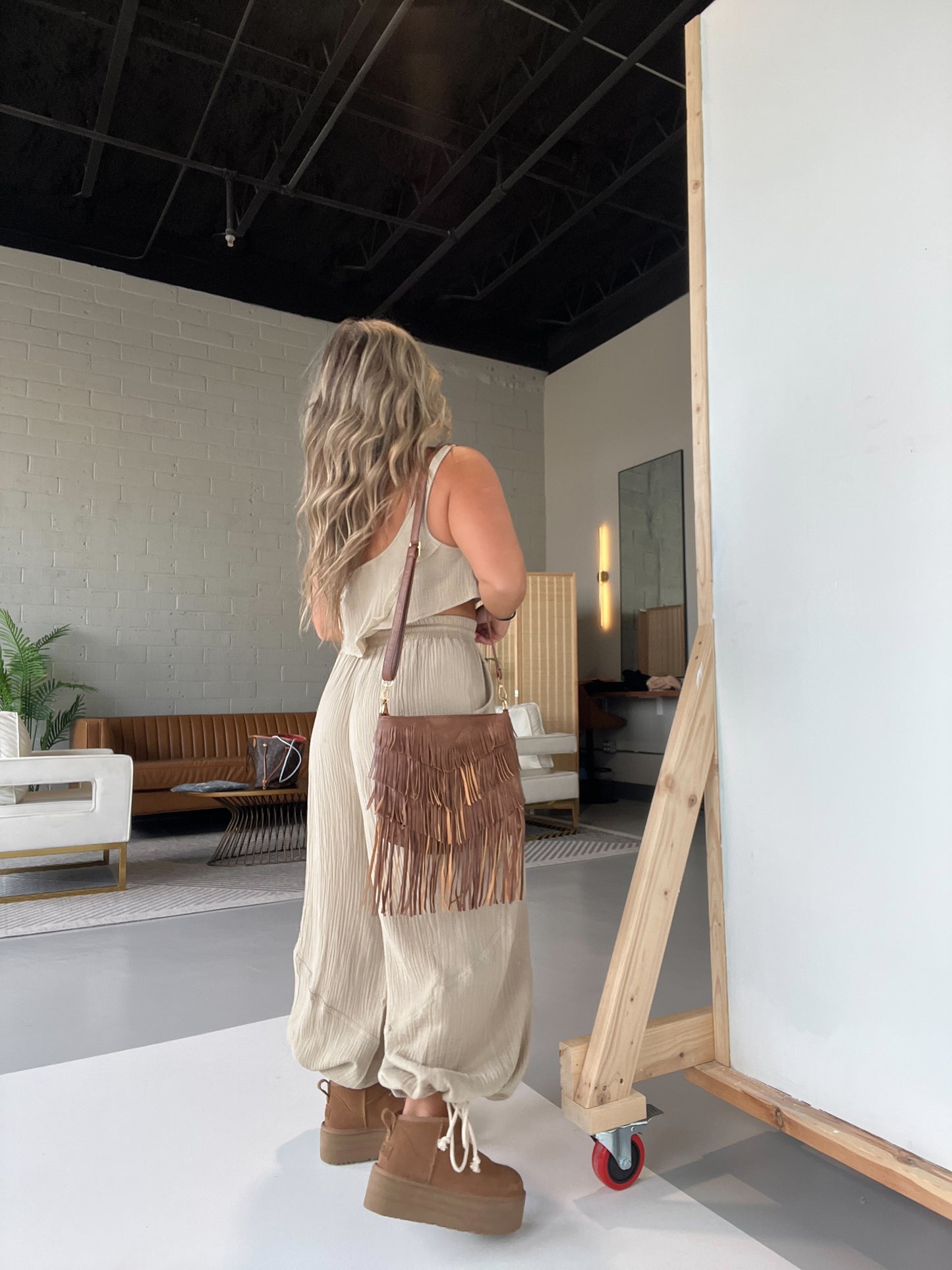 Taupe Never Ever Boho Gauze Set