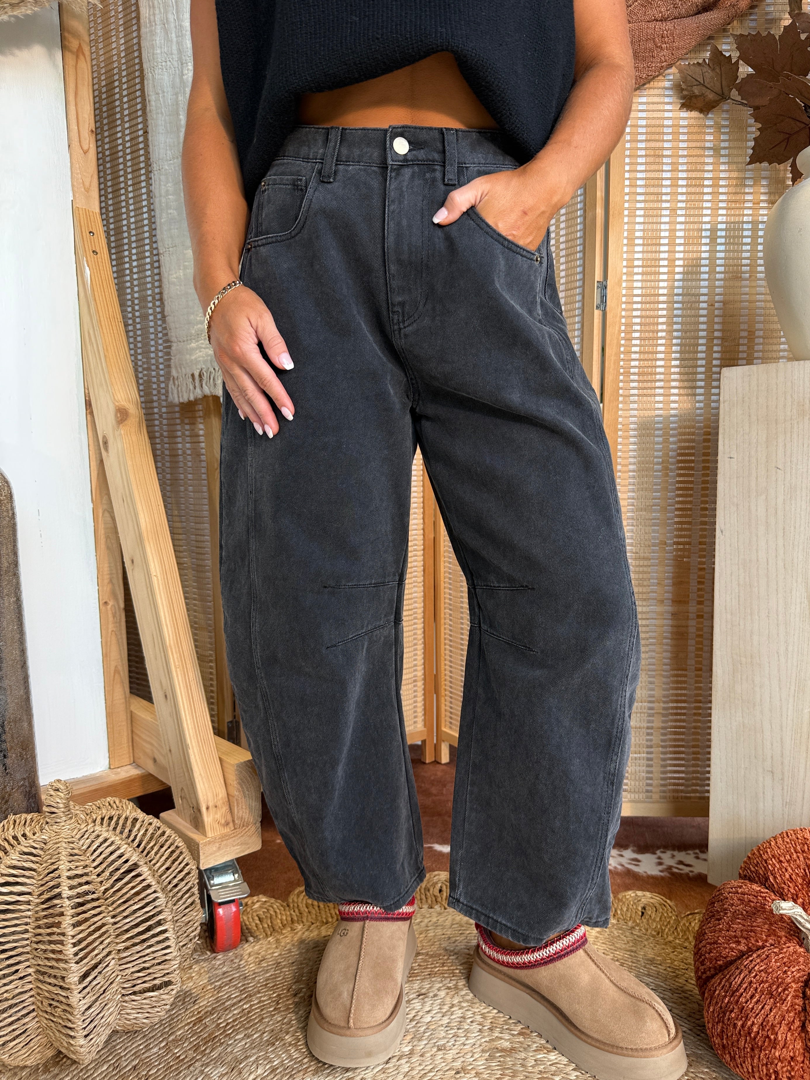For the Season Barrel Jeans Washed Black