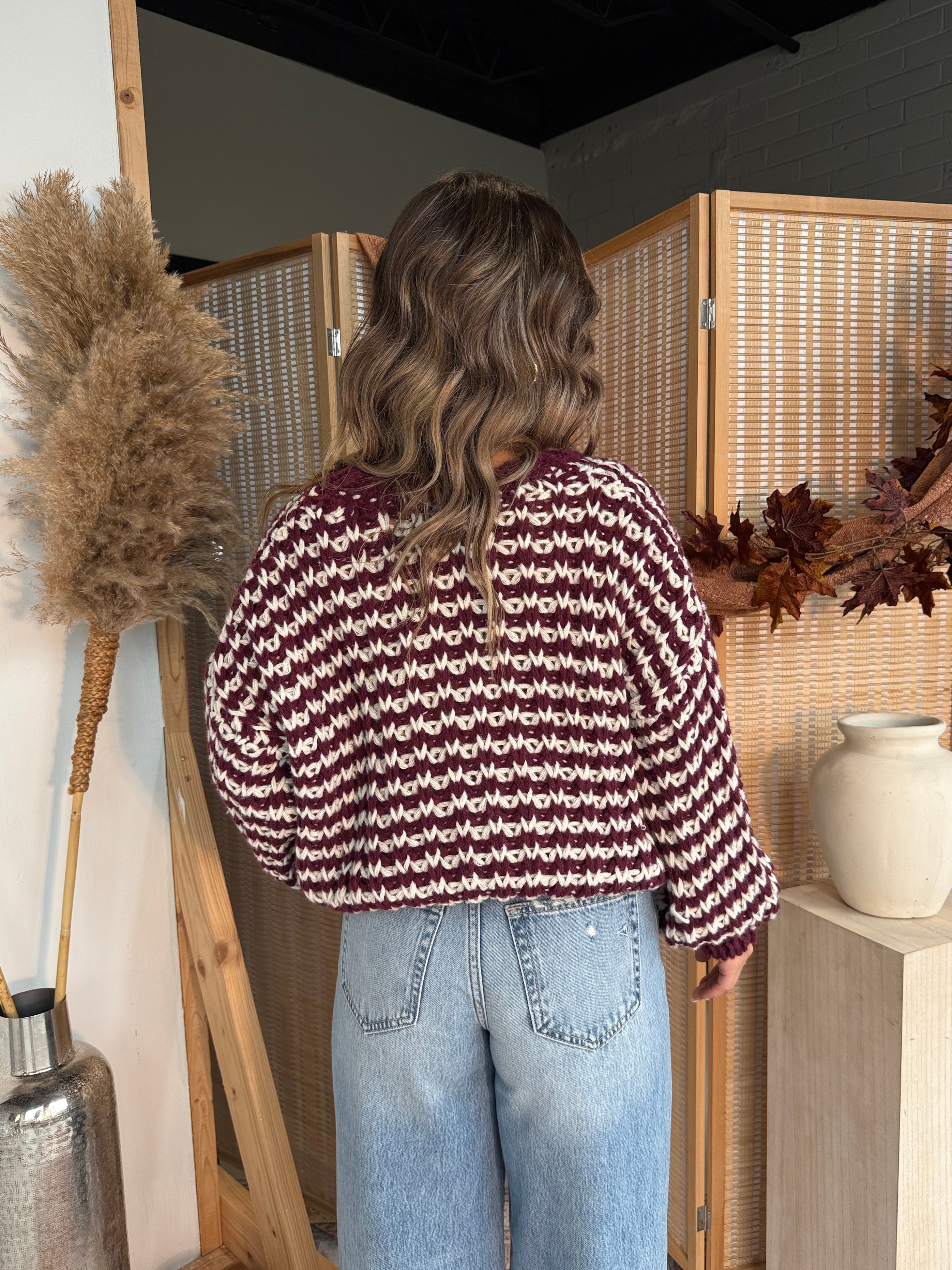 Sleepy Hallows Cardigan Burgundy Multi