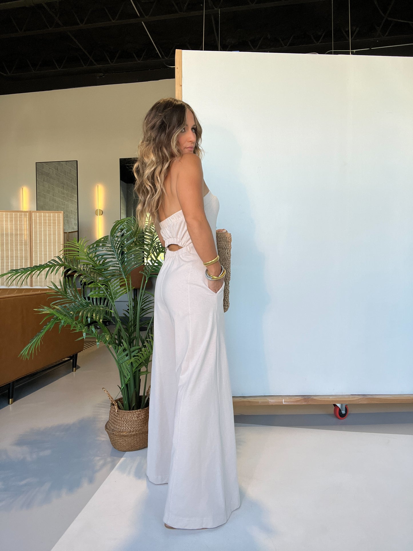 The Perfect Muse Tube Jumpsuit Egg Shell