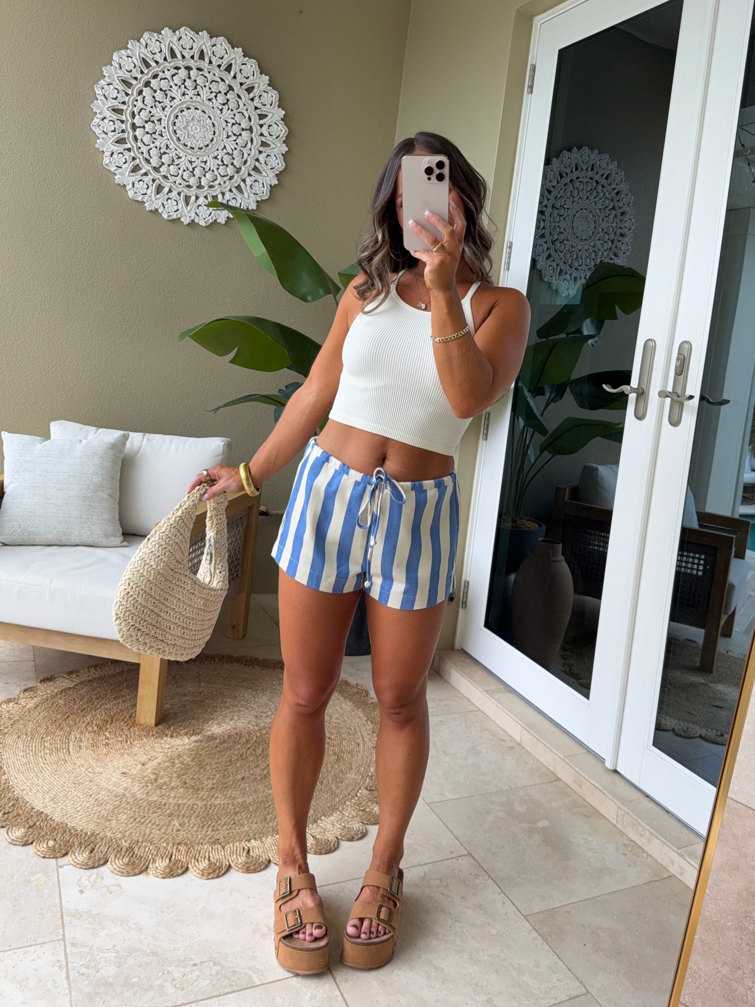 Stars & Stripes Mini Shorts Blue/Cream