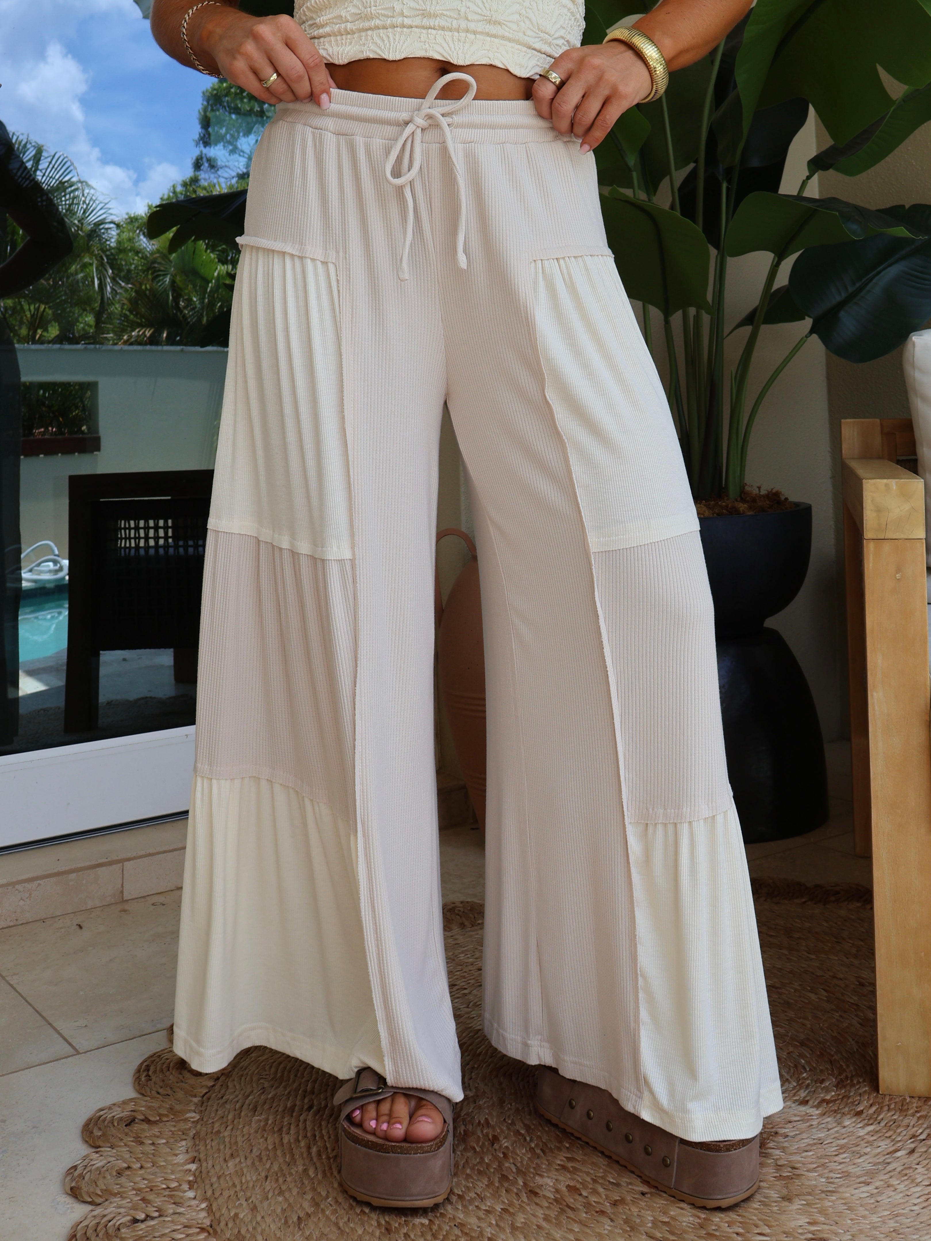 Juniper Knit Lounge Pants Sand Beige
