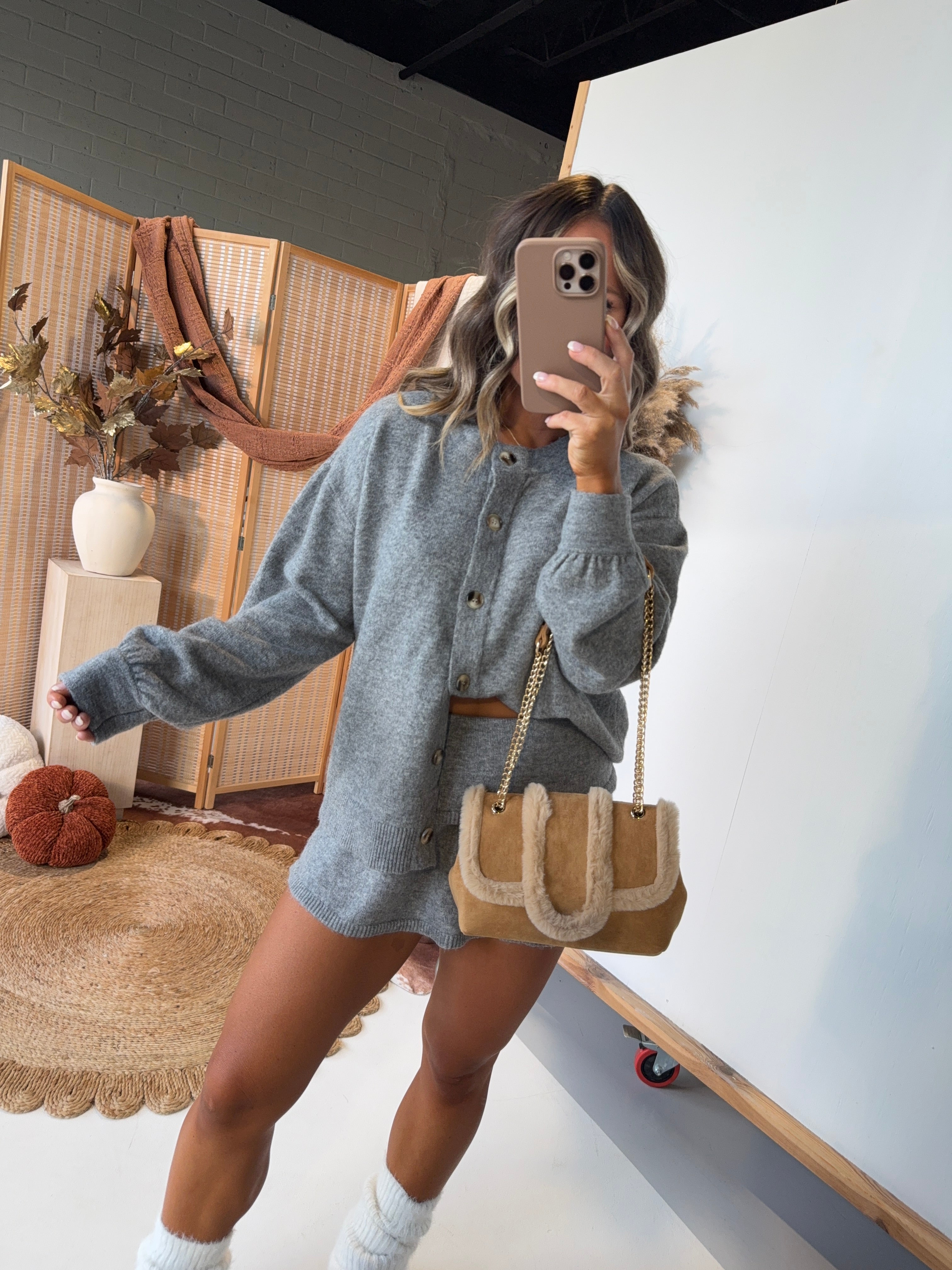 Soft Season Mini Skort Set Heather Grey