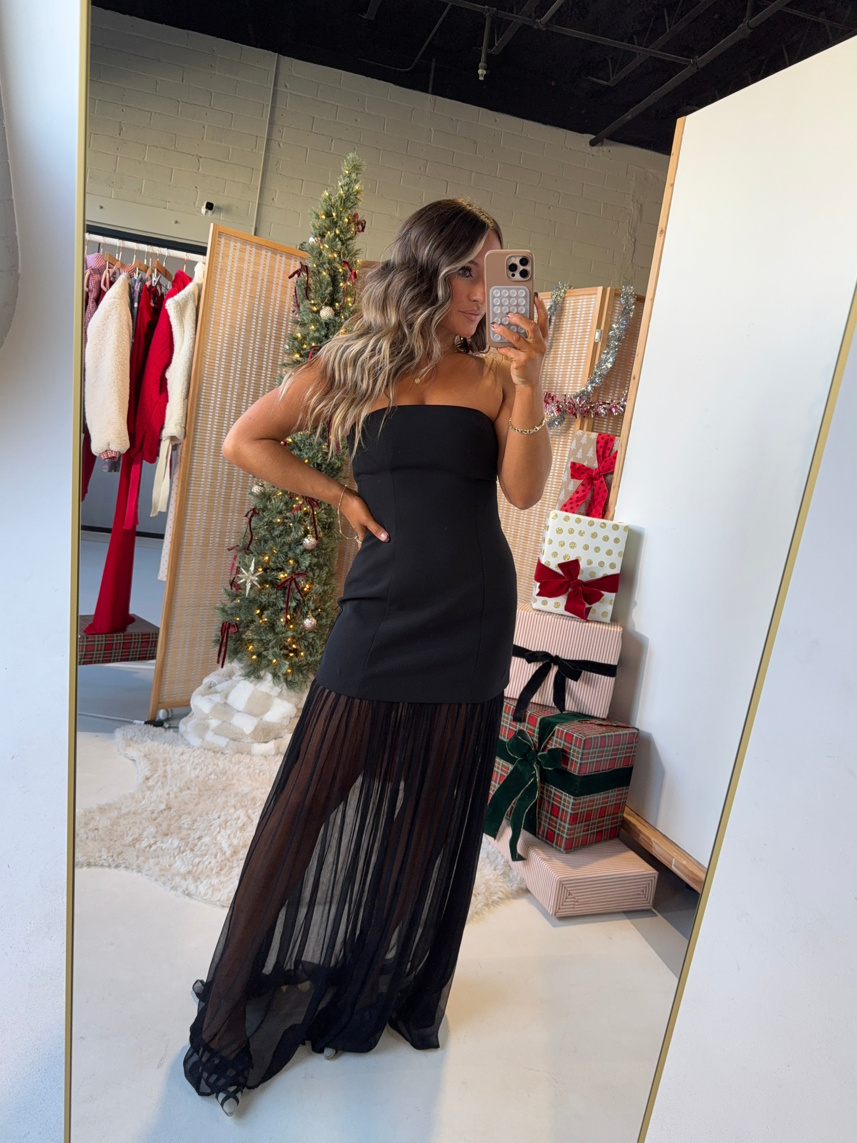 Noelle Strapless Maxi Dress Black