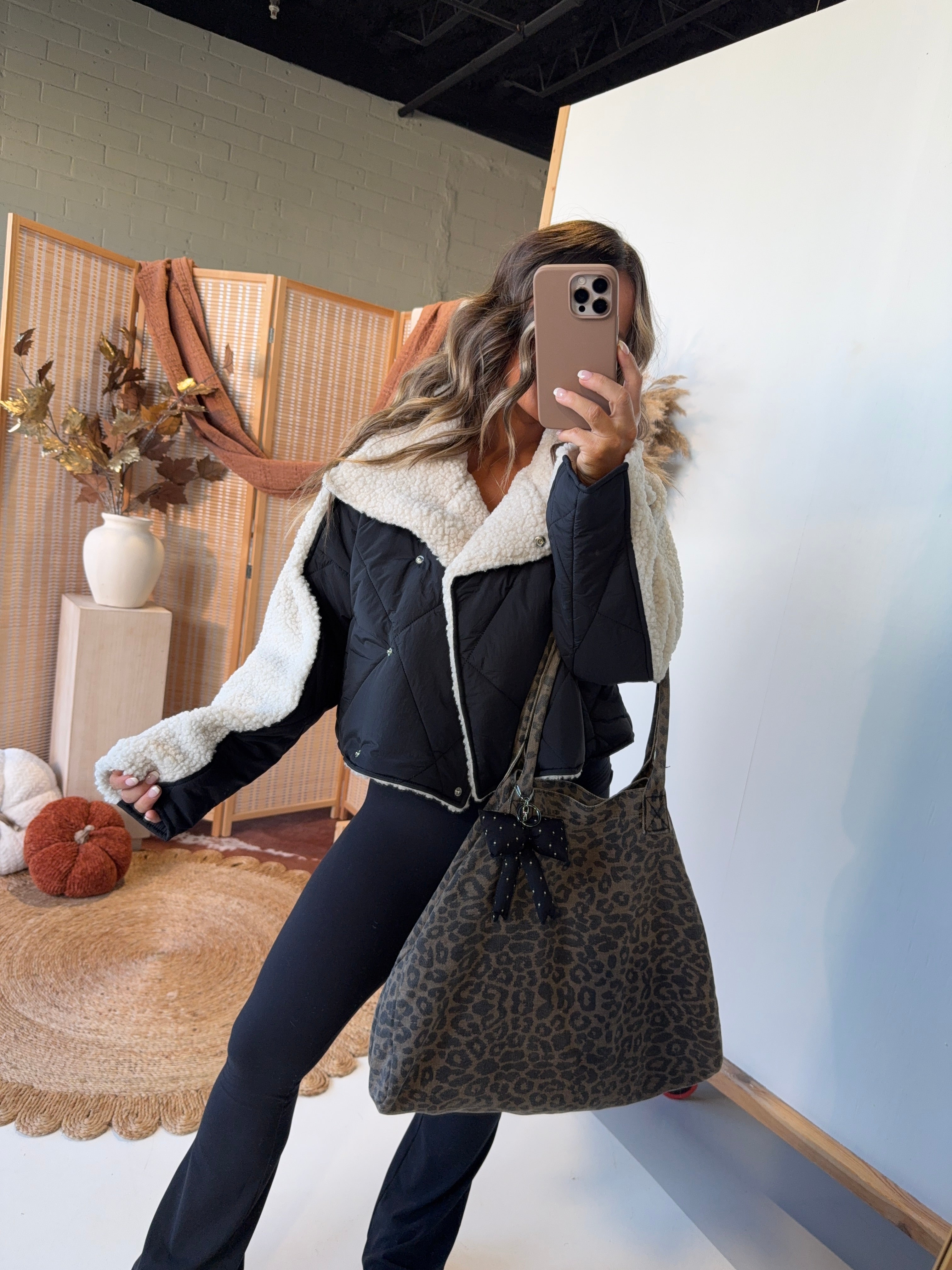 Chilly Outside Quilted Jacket Black