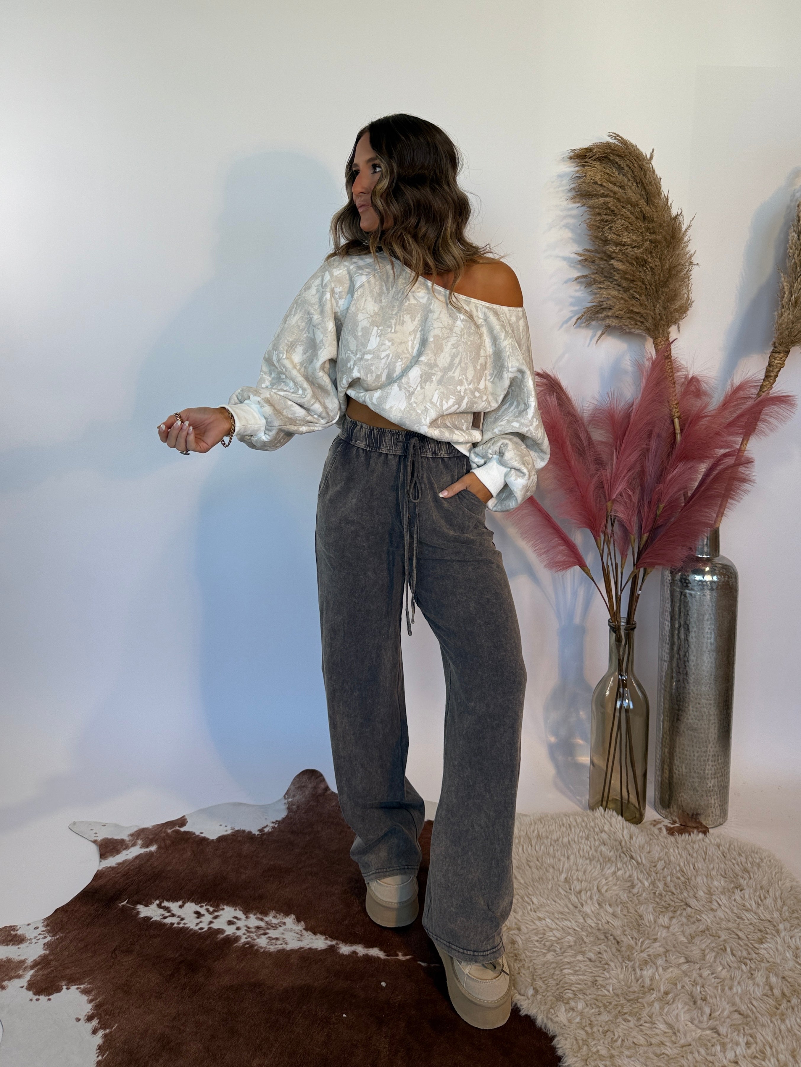 Pretty Please Washed Lounge Pants Ash