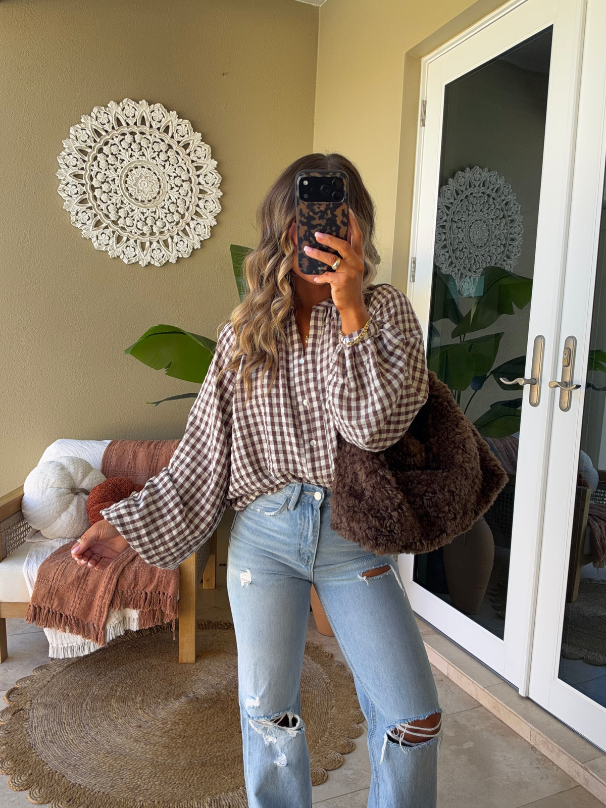 Coco Sherpa Shoulder Bag Chocolate
