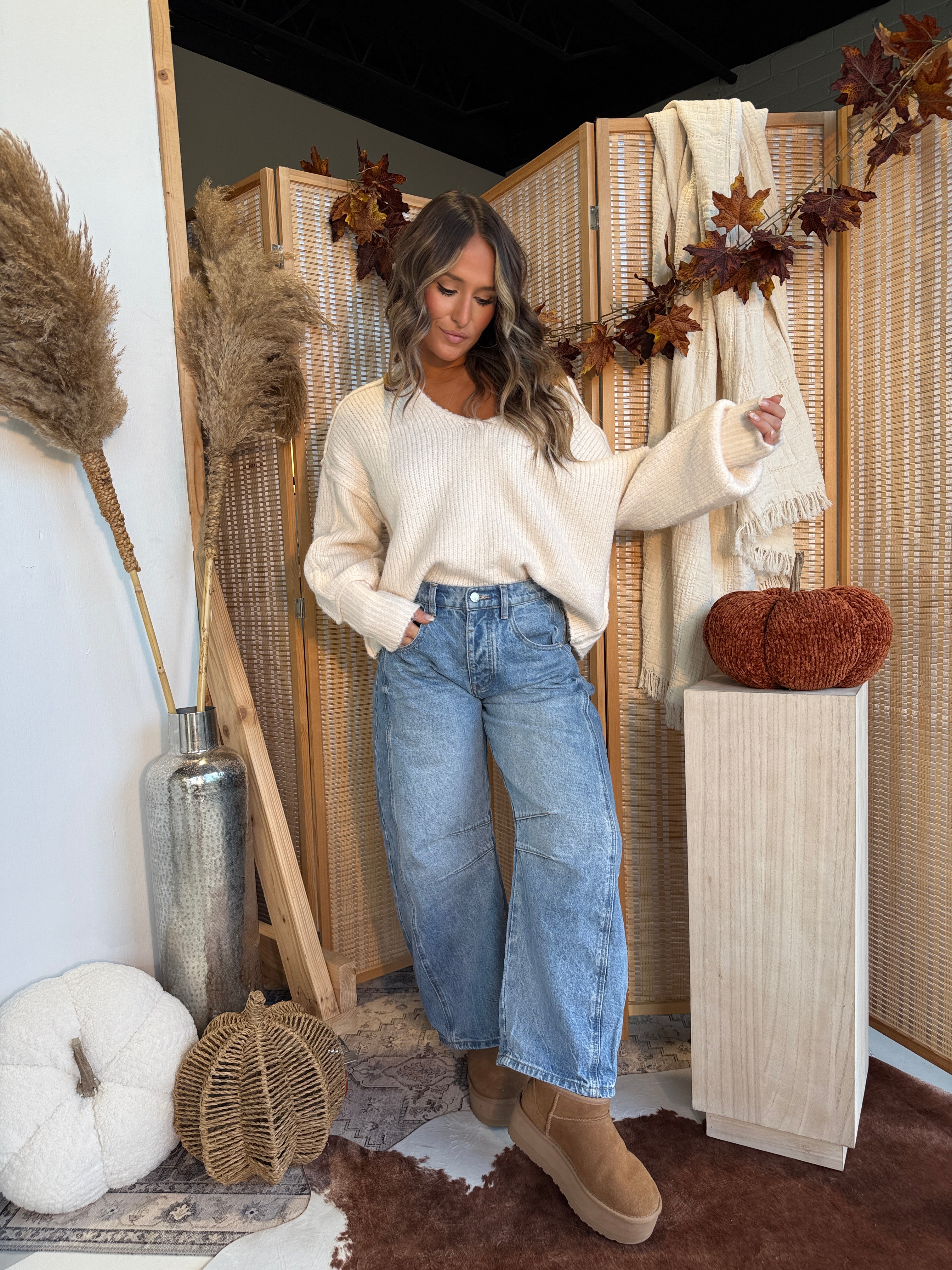 Gracie Barrel Mineral Washed Denim Jeans