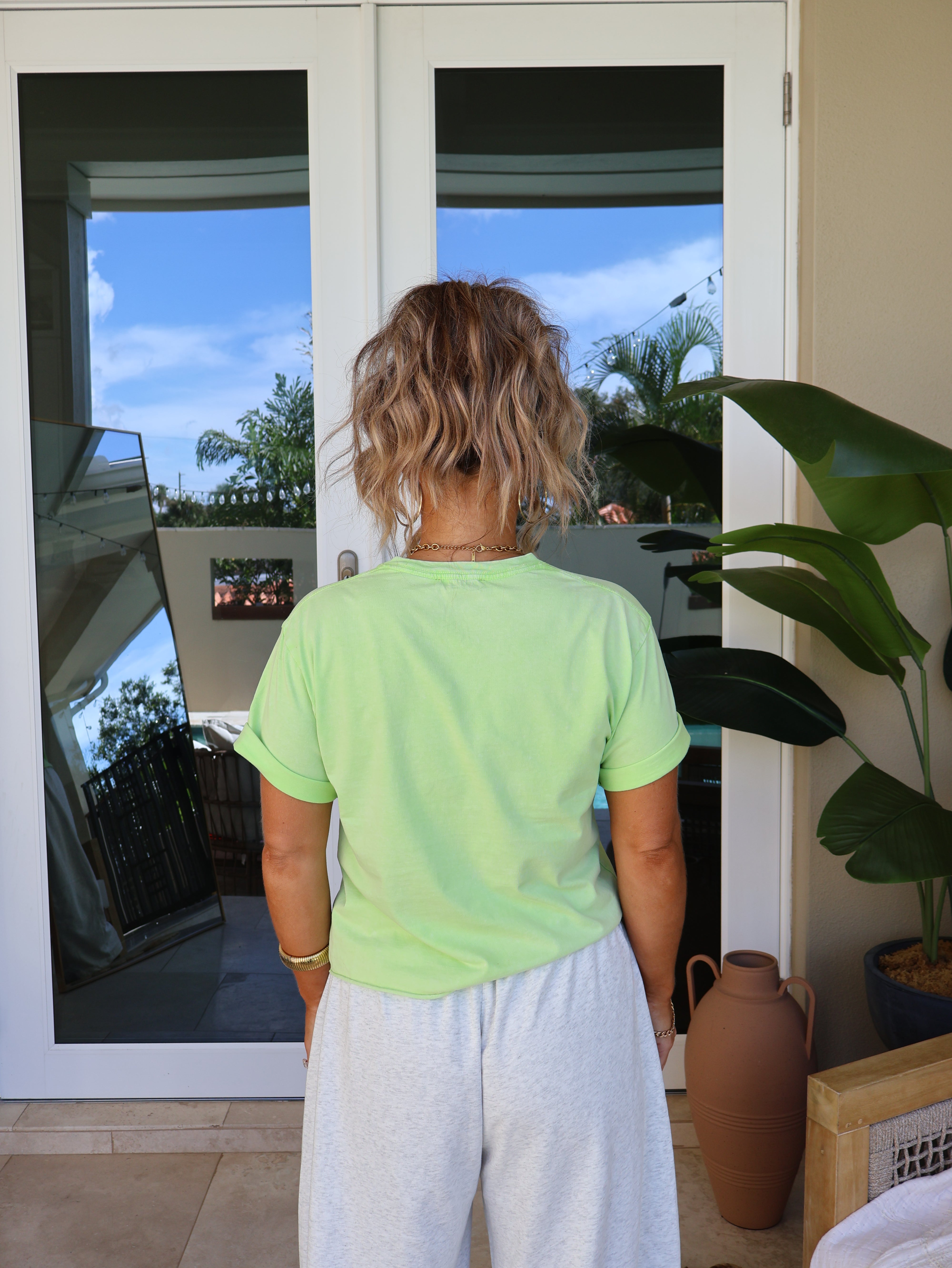 Dolly Free Bird Graphic Tee Lime