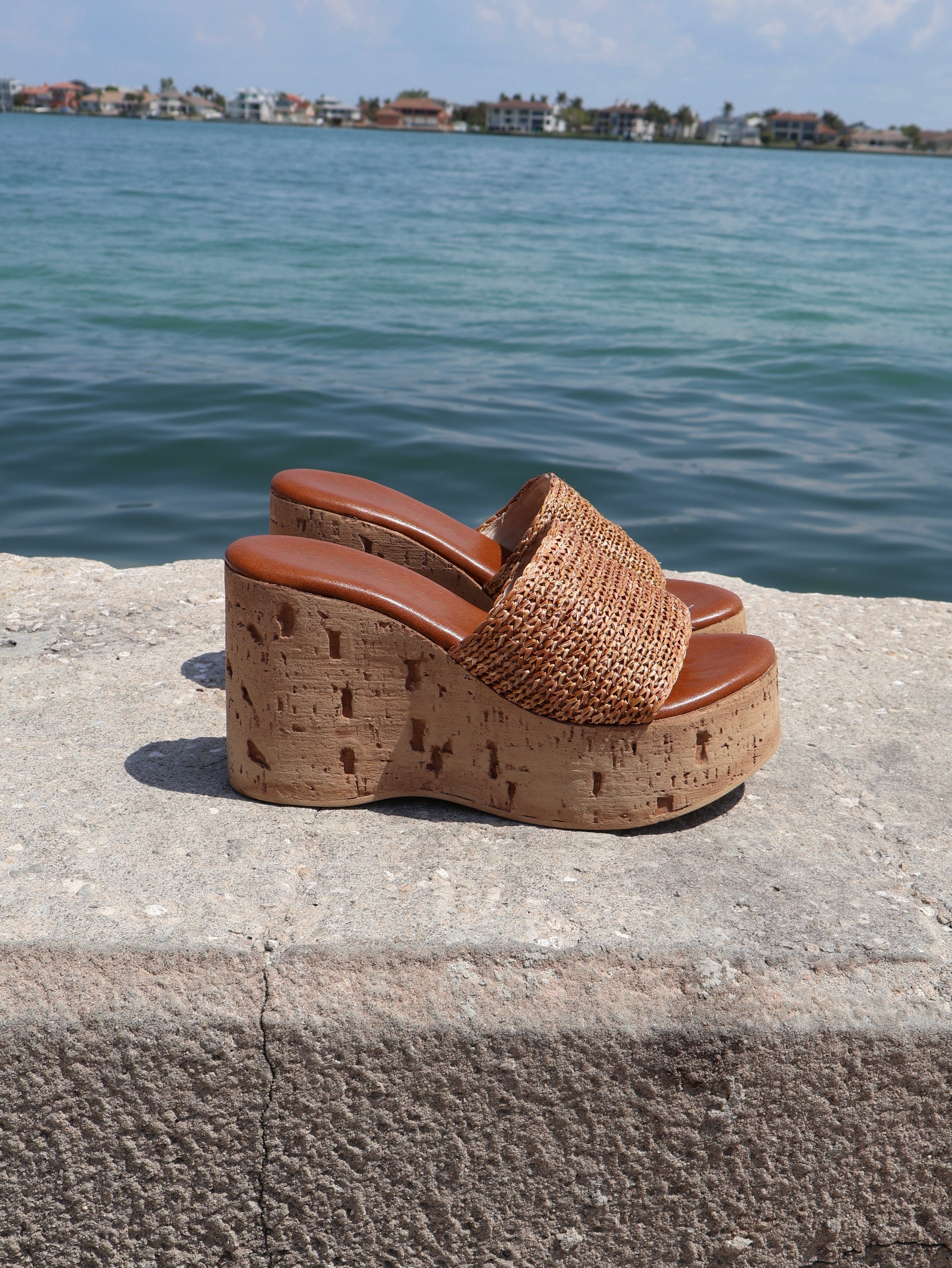 Atlantic Cork Wedges Tan