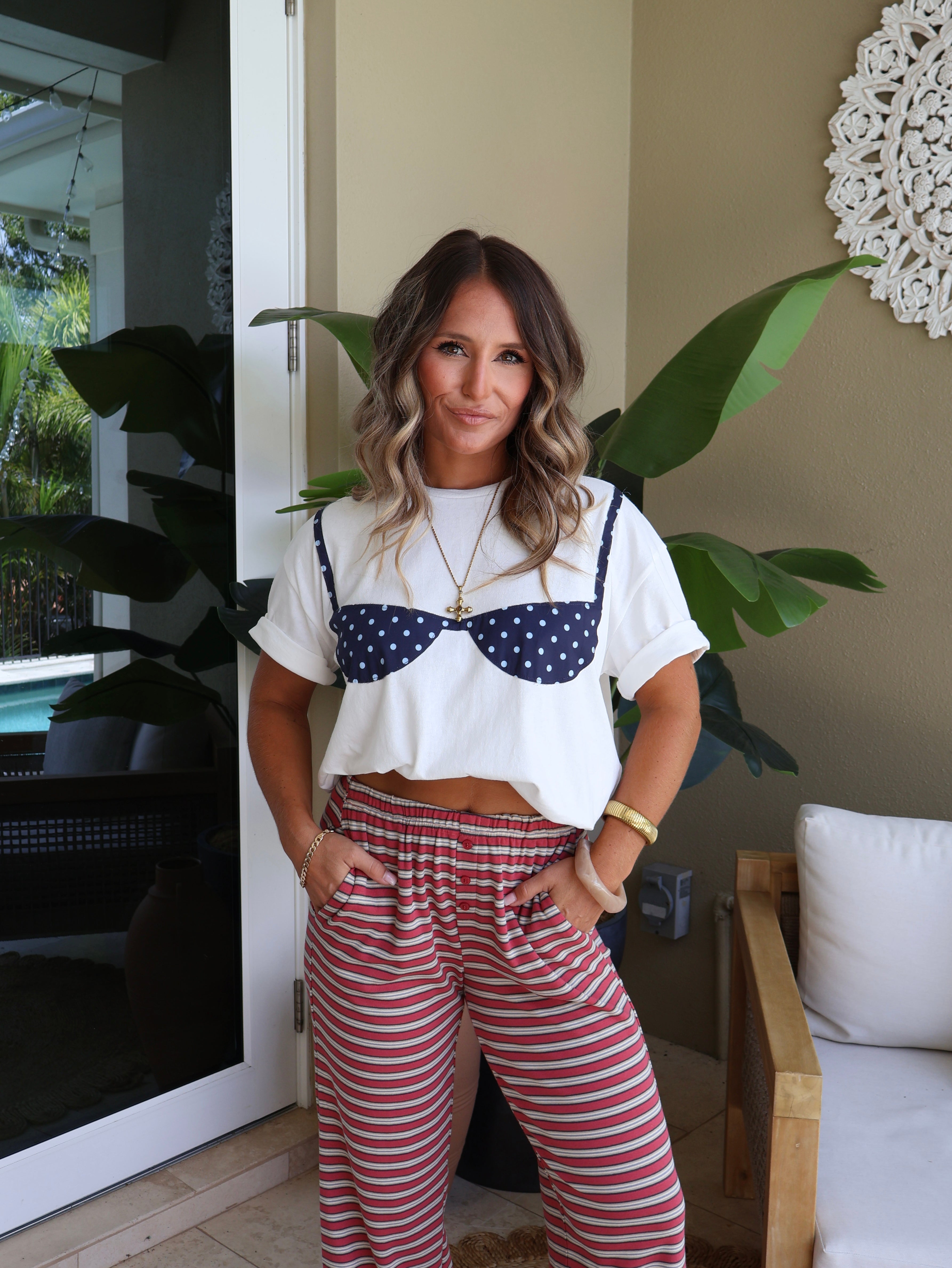Itsy Bitsy Navy Bikini Boxy Tee