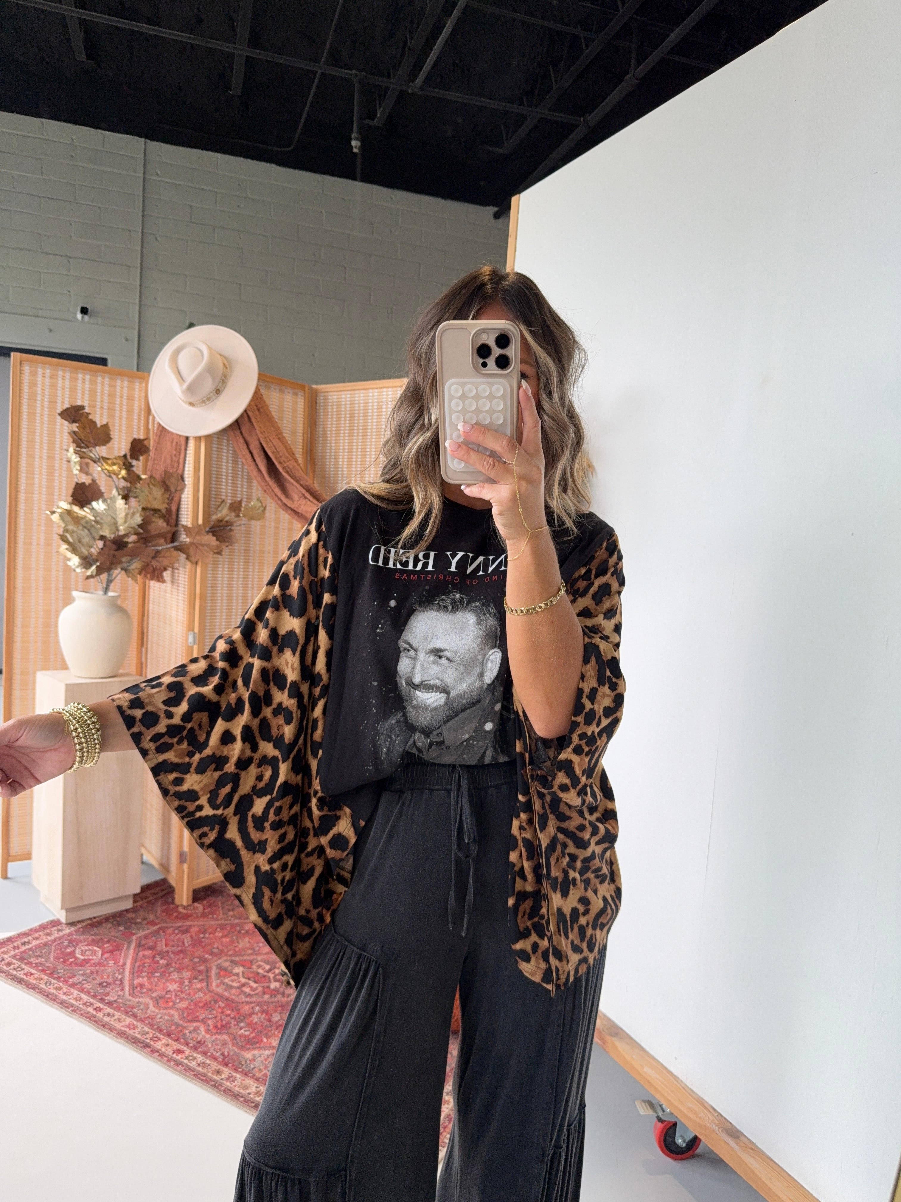 Johnny Reid Mix & Match Tee Black Cheetah