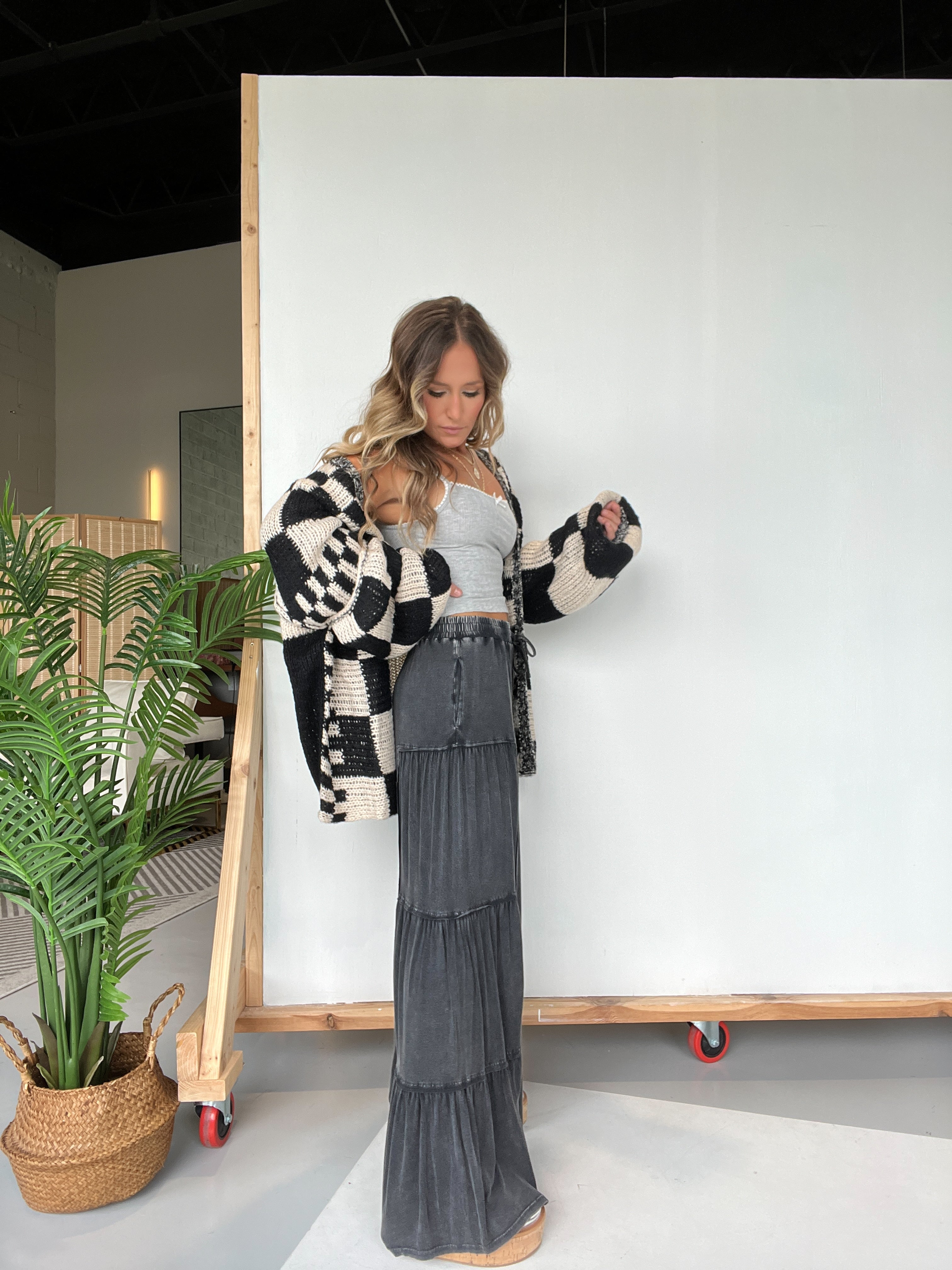 Gomez Tiered Lounge Pants Washed Black