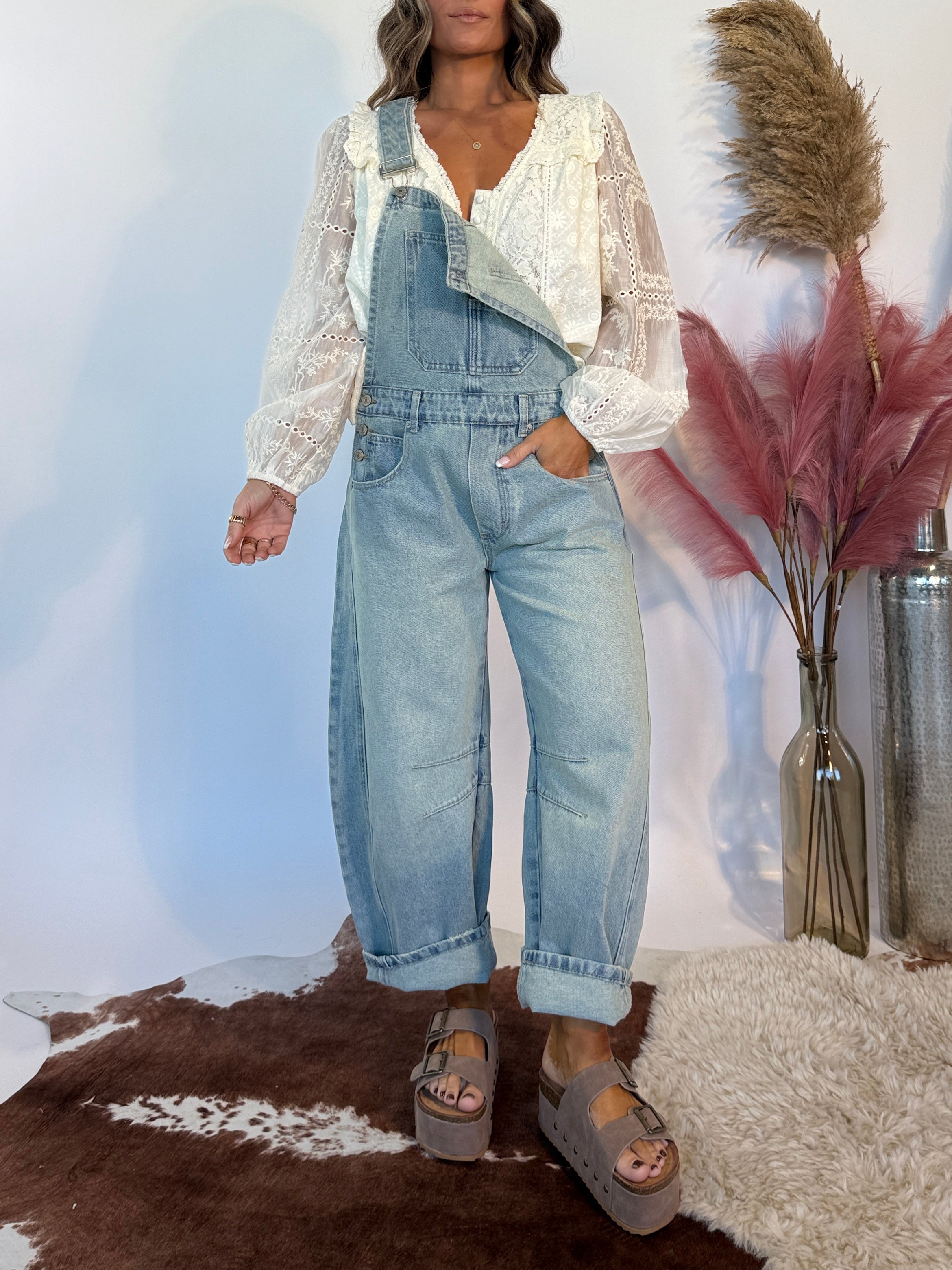 Gracie Barrel Overalls Denim