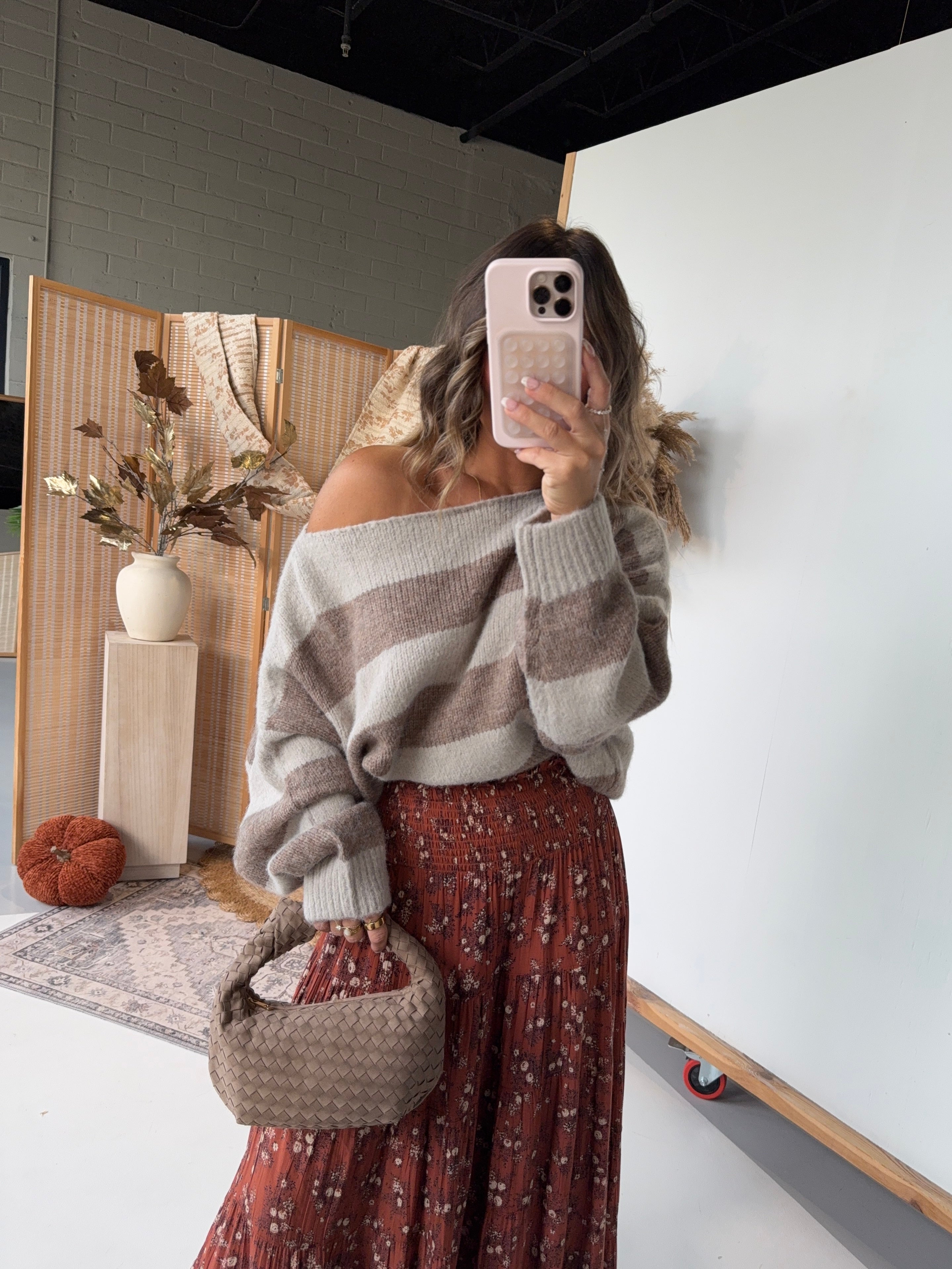 Orchard Trip Striped Sweater Smokey