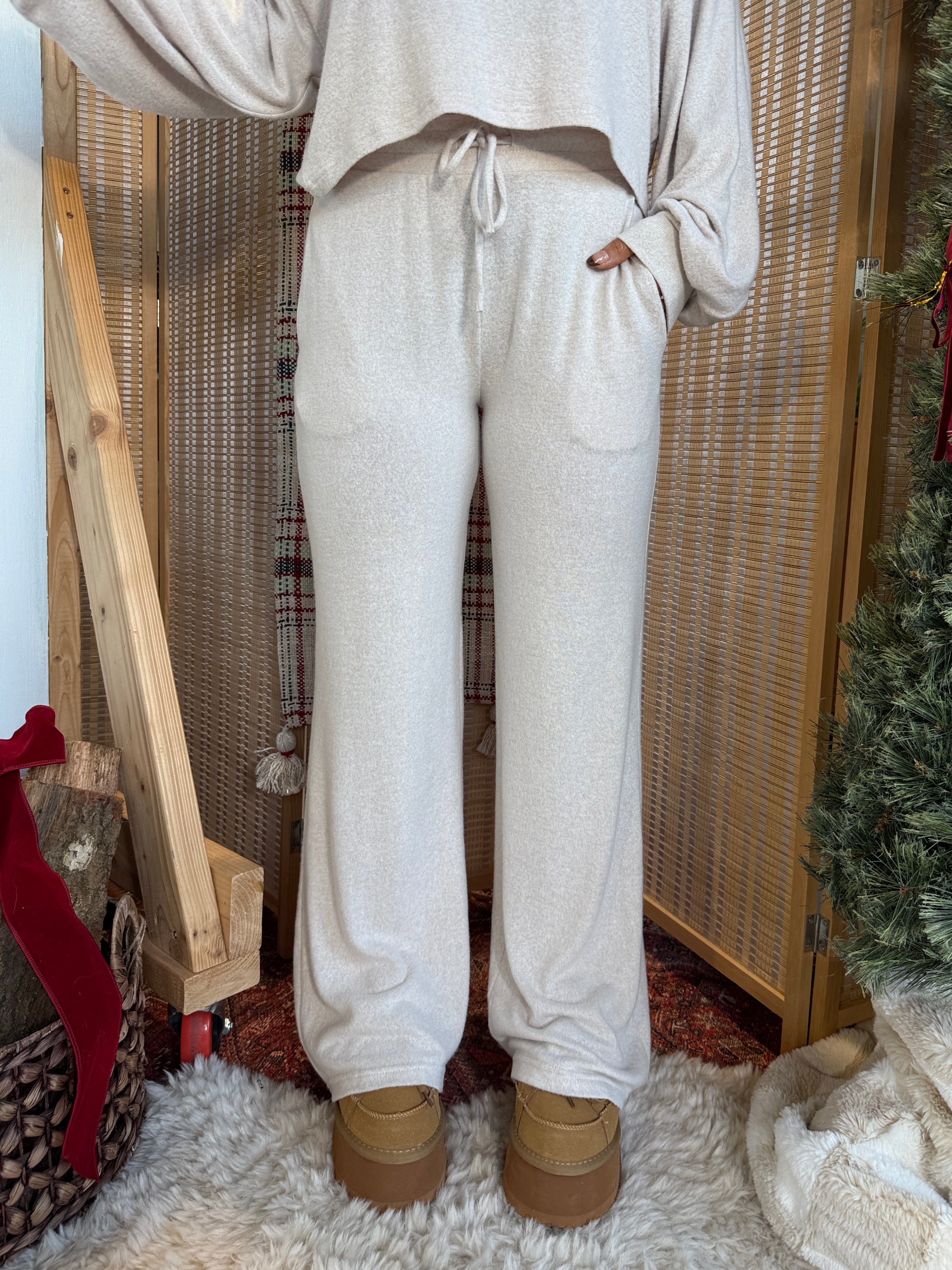 Comfy Nights With You Pants Beige