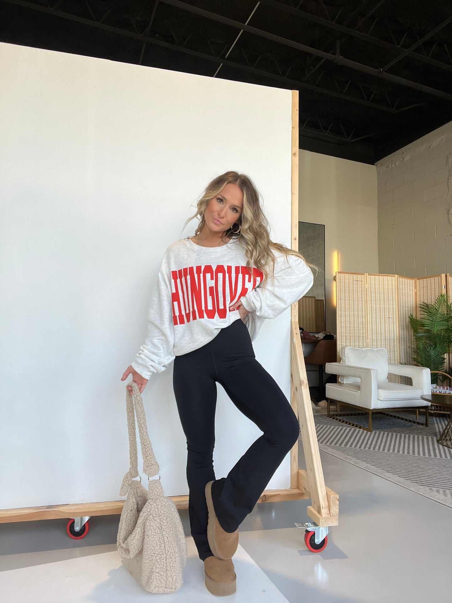 Hungover Graphic Crewneck Ash Grey