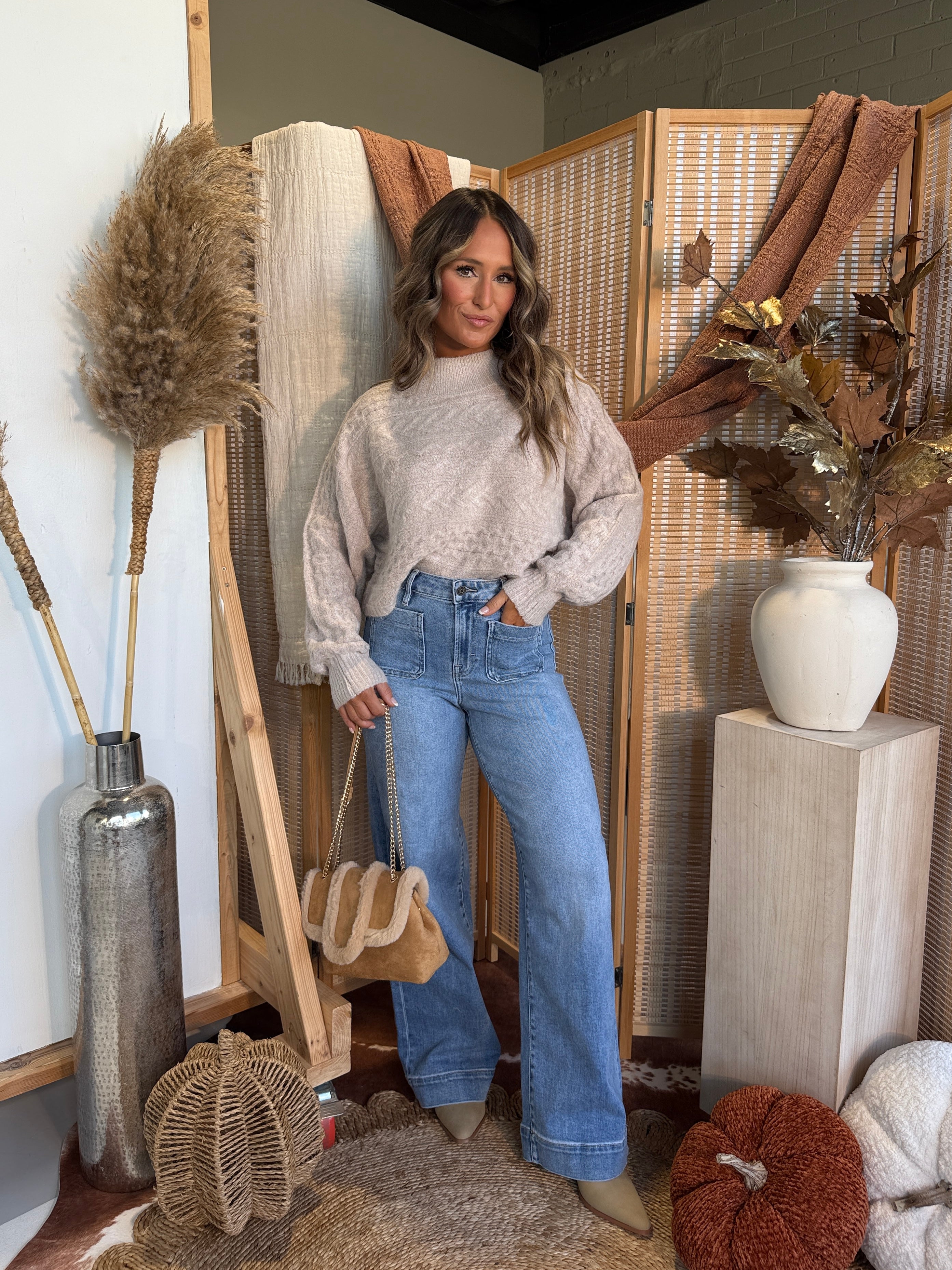 Apple Crisp Mock Neck Sweater Oat