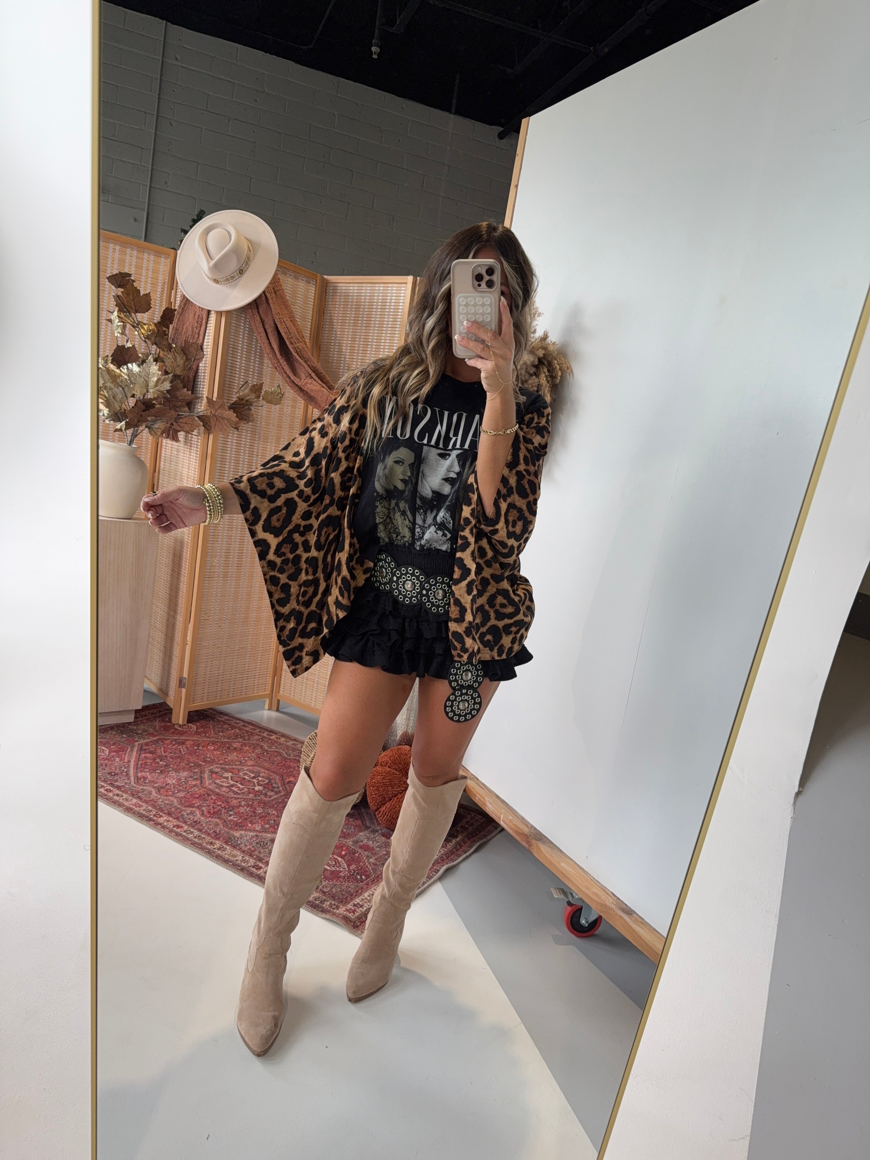 Kelly Clarkson Mix & Match Tee Black Cheetah