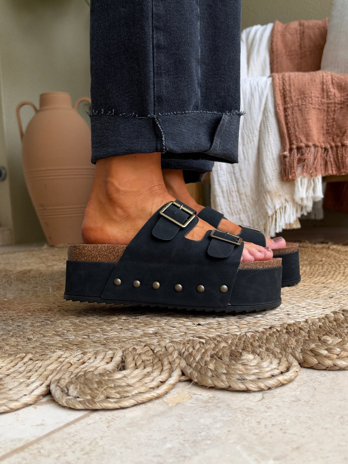 Impala Platform Slides Black