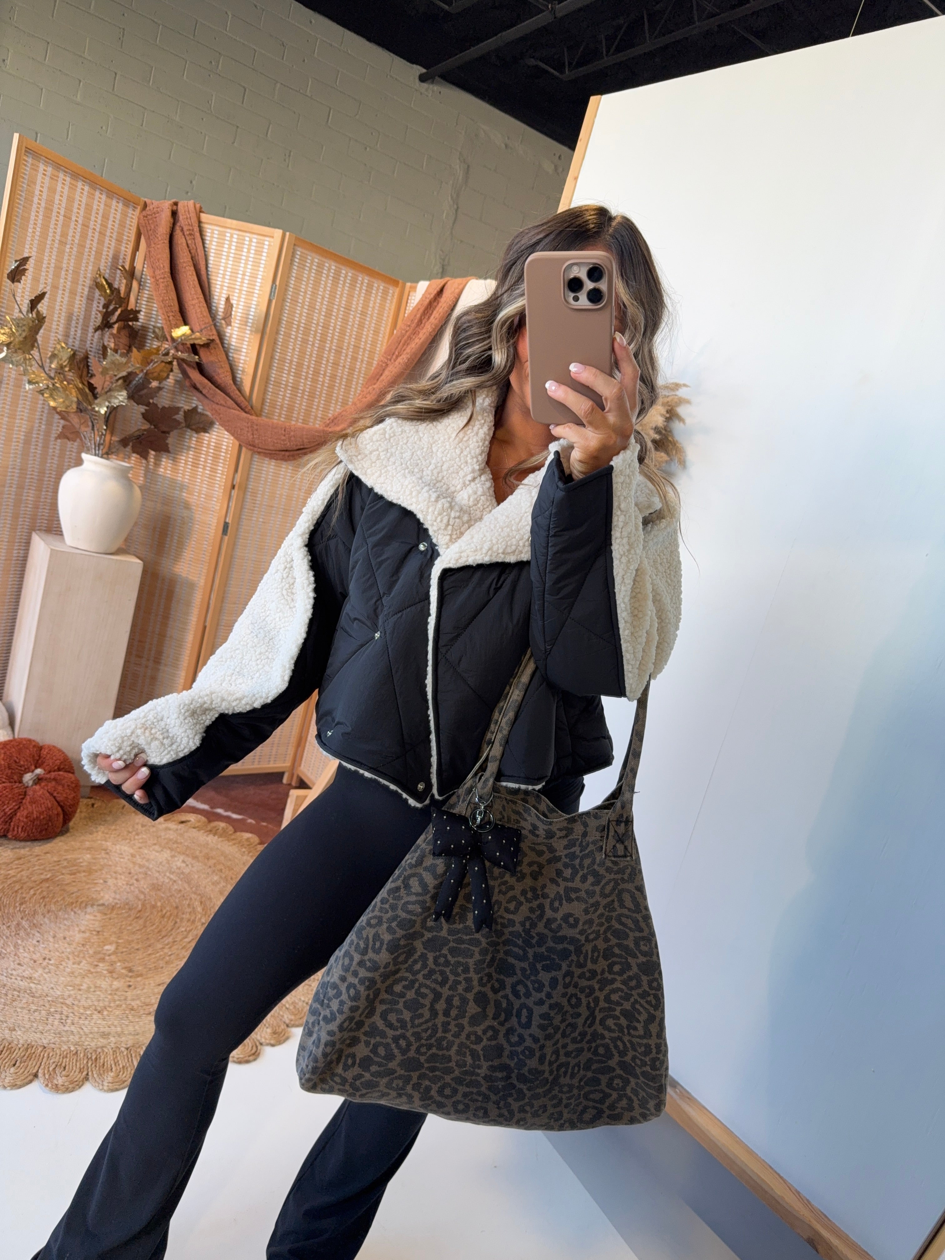 Chilly Outside Quilted Jacket Black