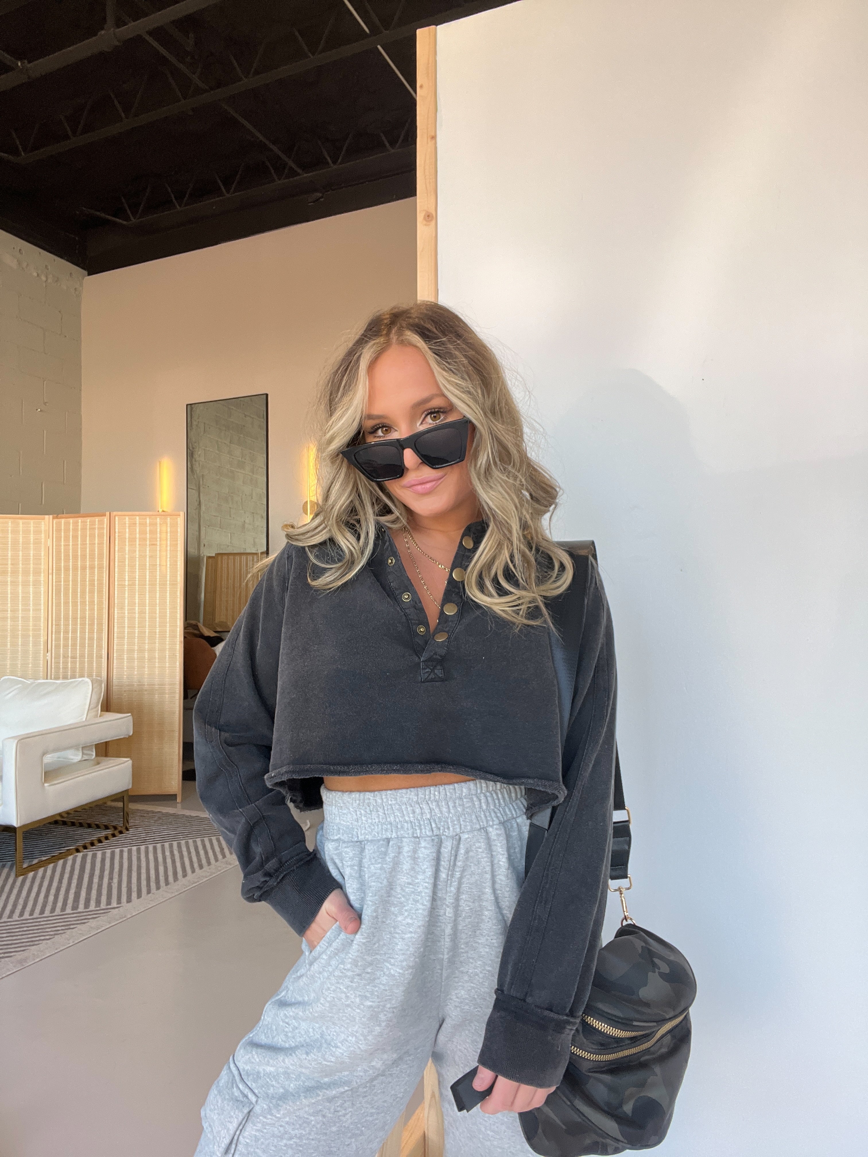 FP Dupe Cropped Sweatshirt Black