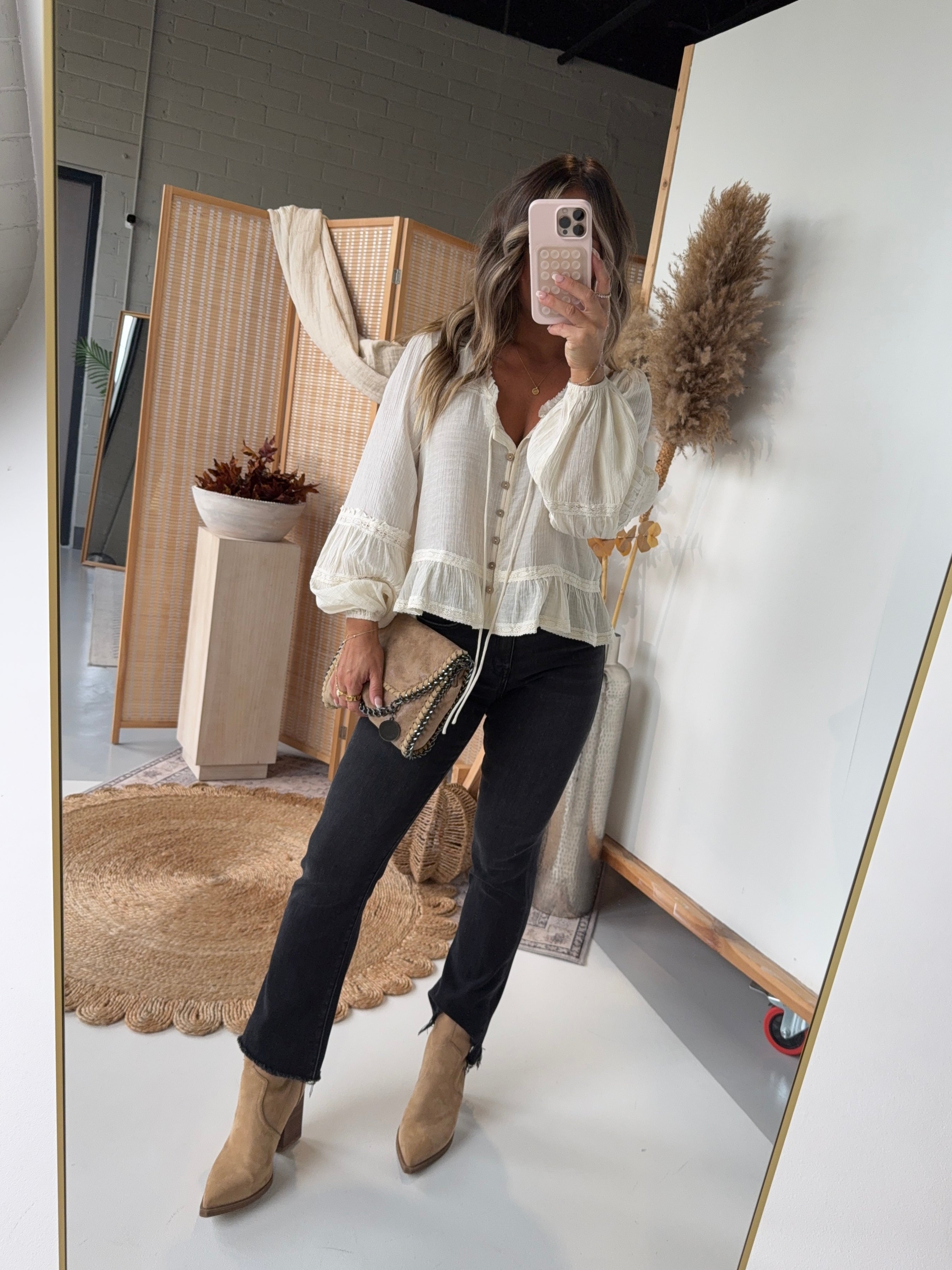 Bella Cropped Denim Jeans Black