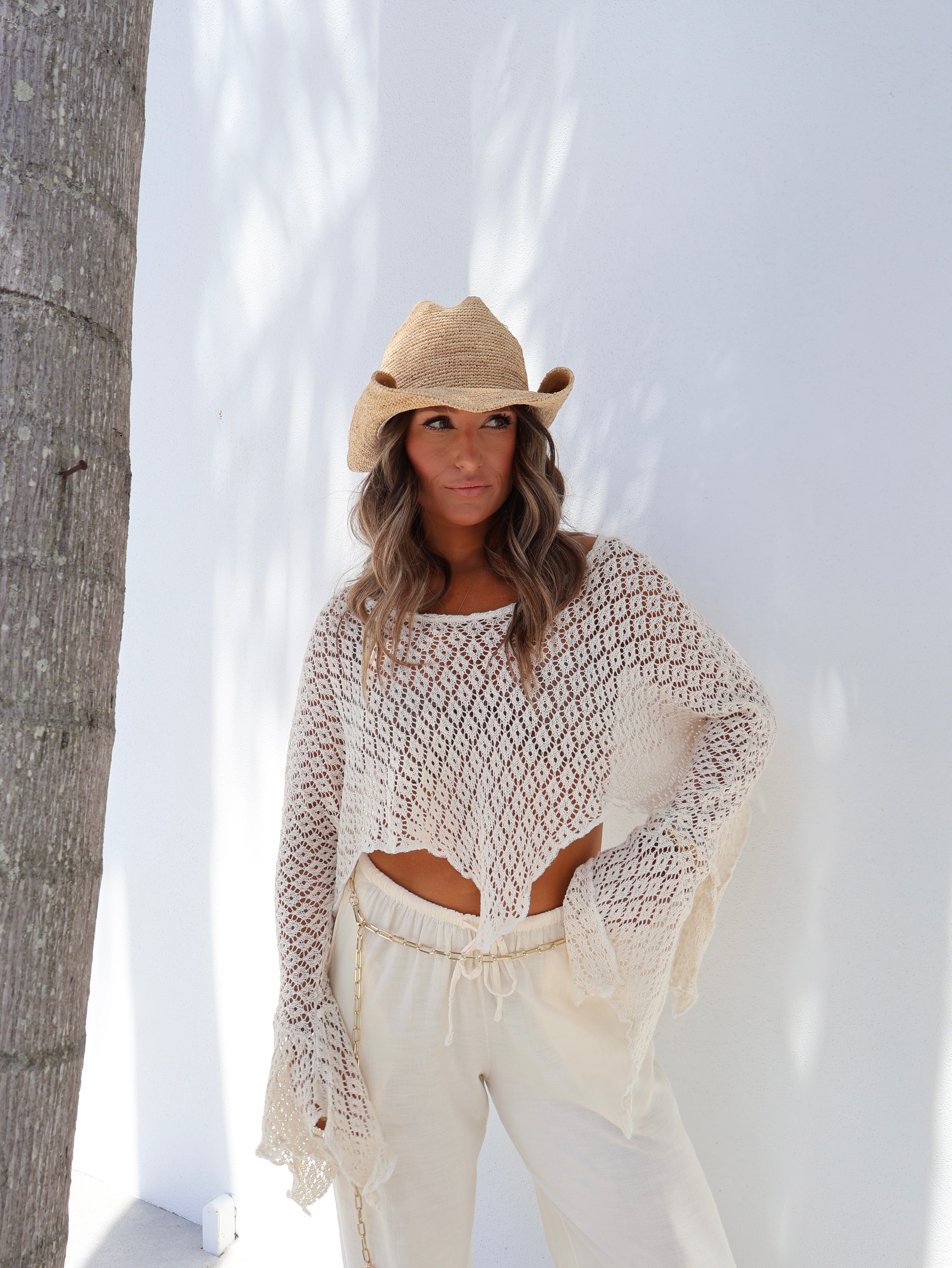 Seaside Dreamer Crochet Top Natural