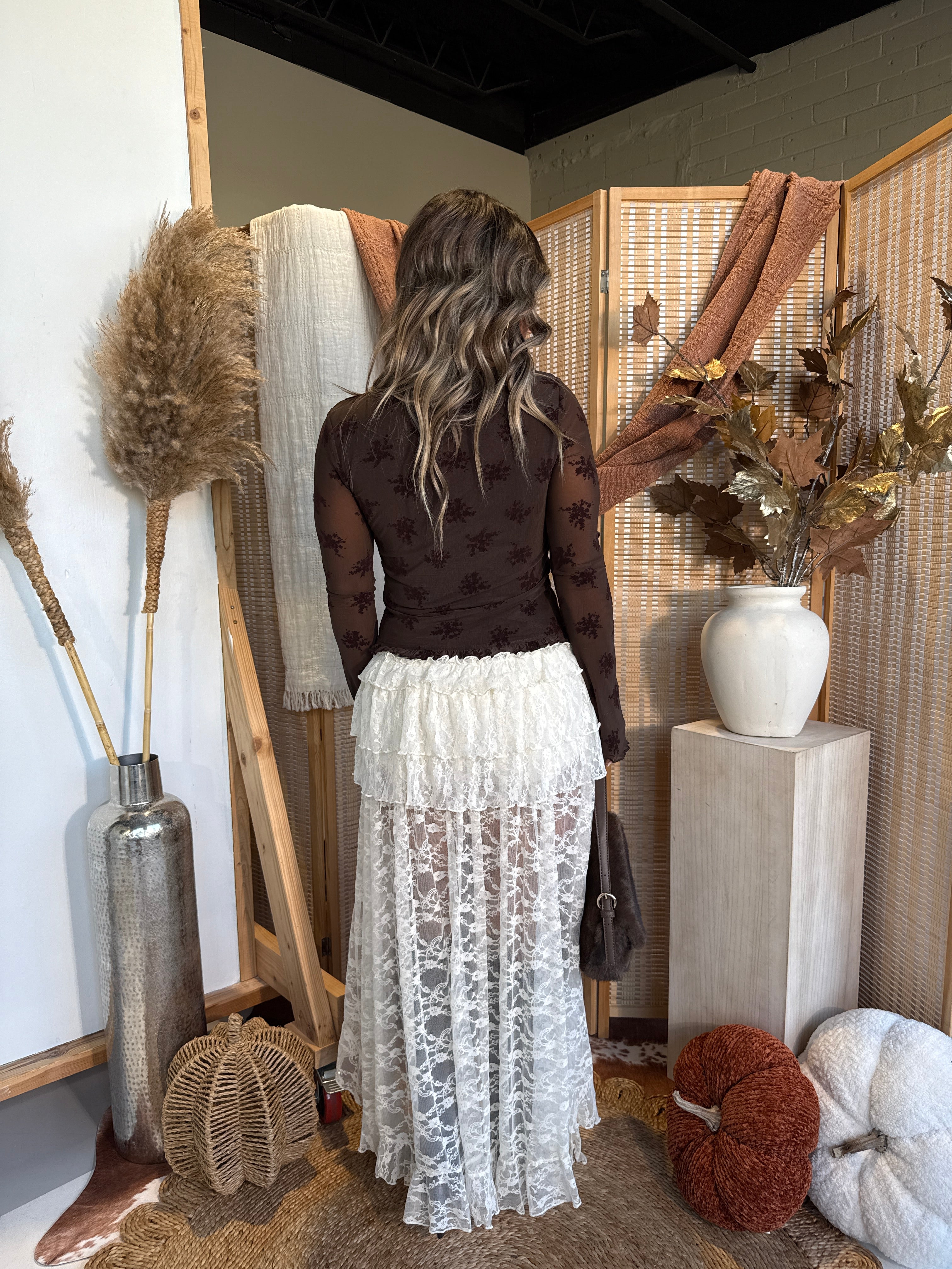 Moonlight Lace Maxi Skort Cream