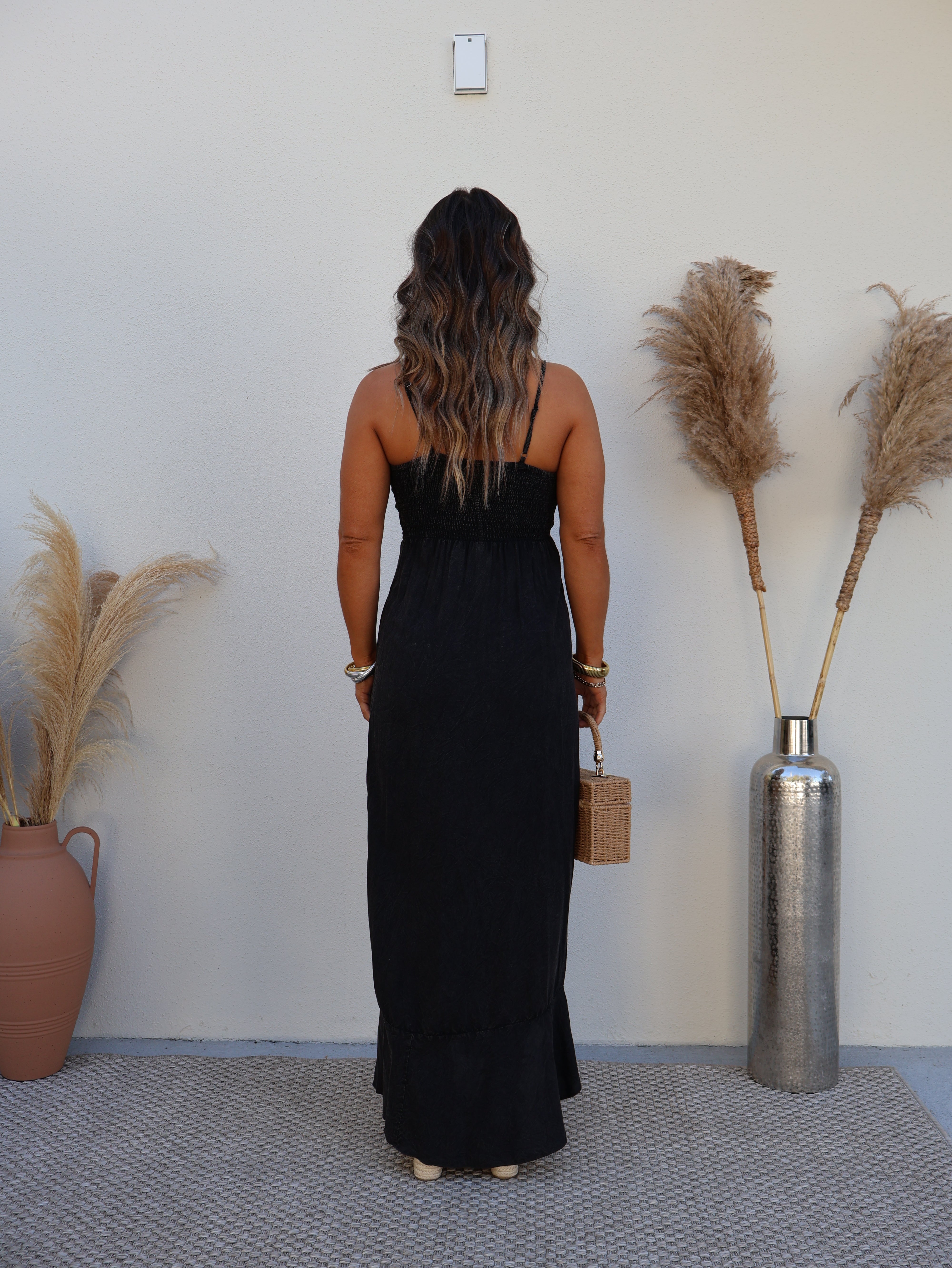 Salt Water Whispers Maxi Dress Black