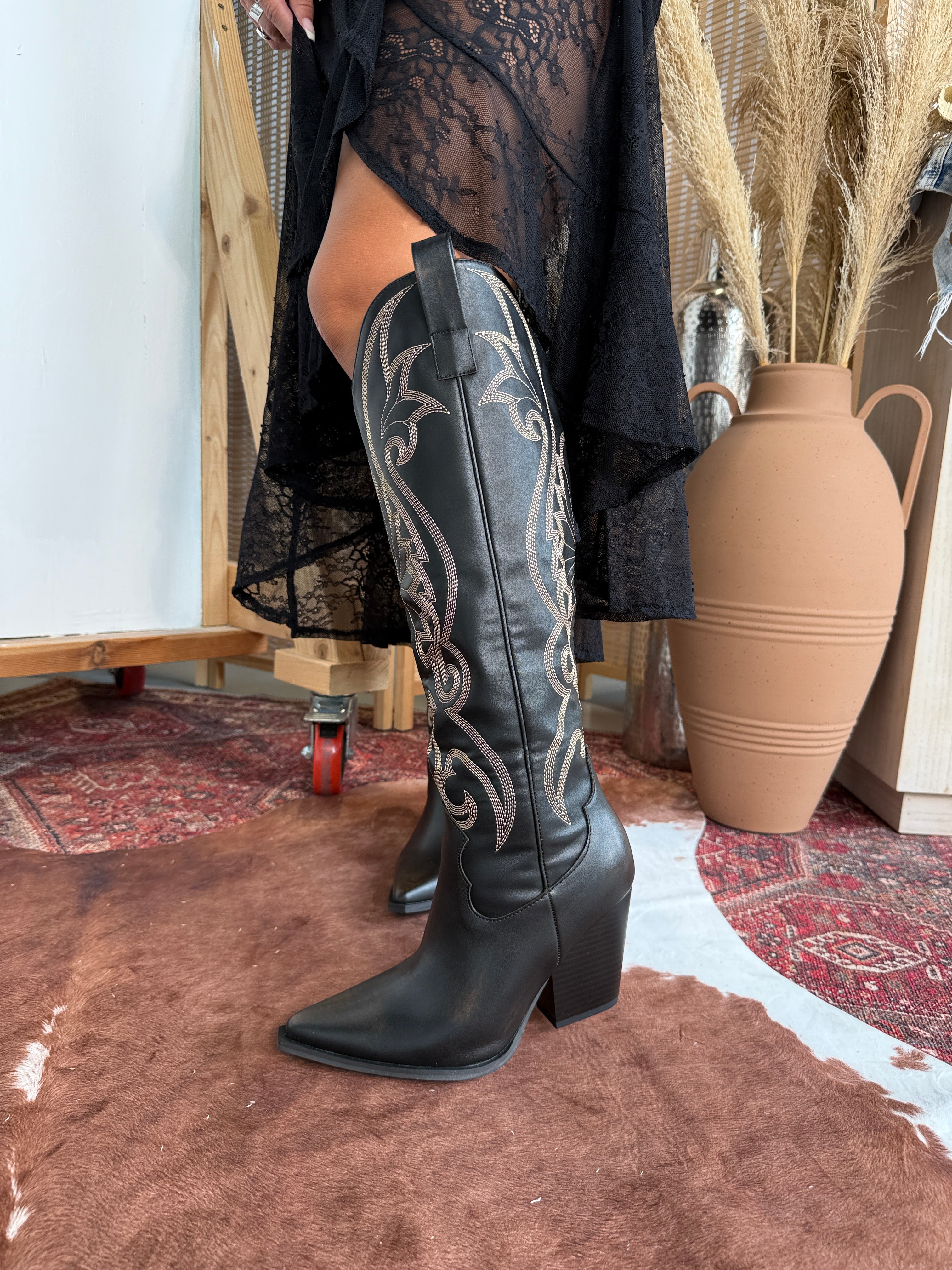 Astrid Western Cowboy Boots Brown