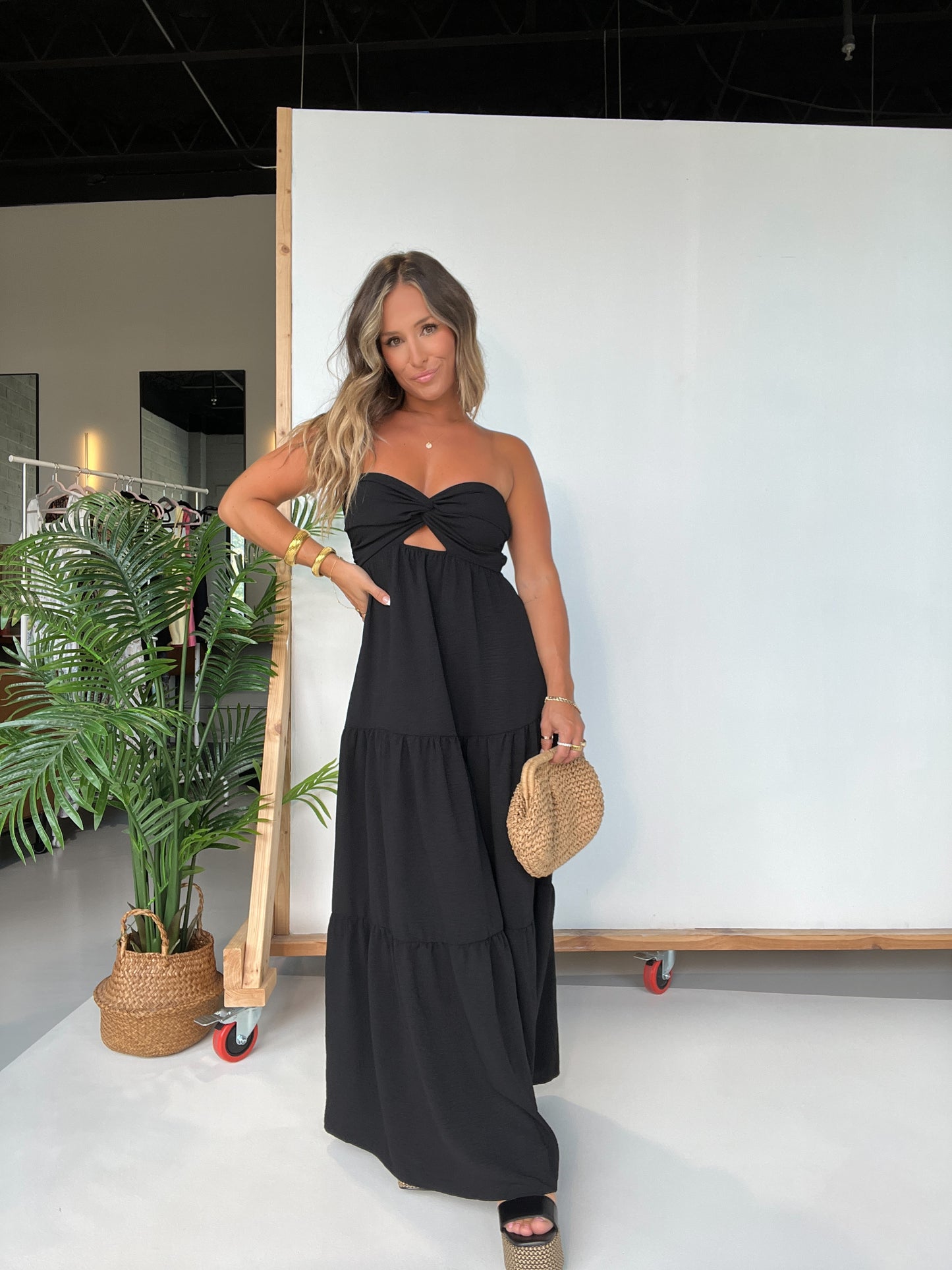 Dusk to Dawn Strapless Maxi Dress Black