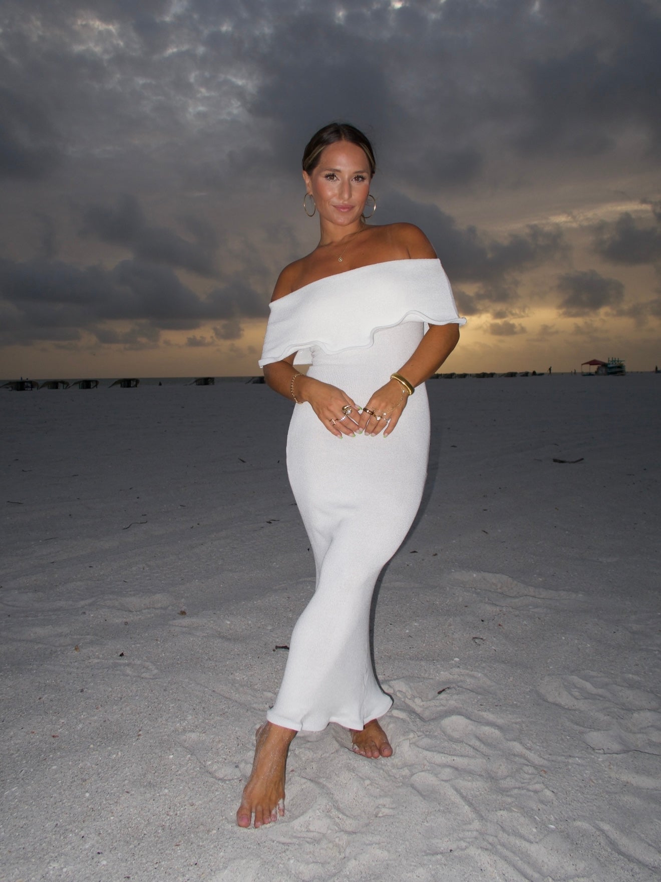 Treasure Island Midi Dress Ivory