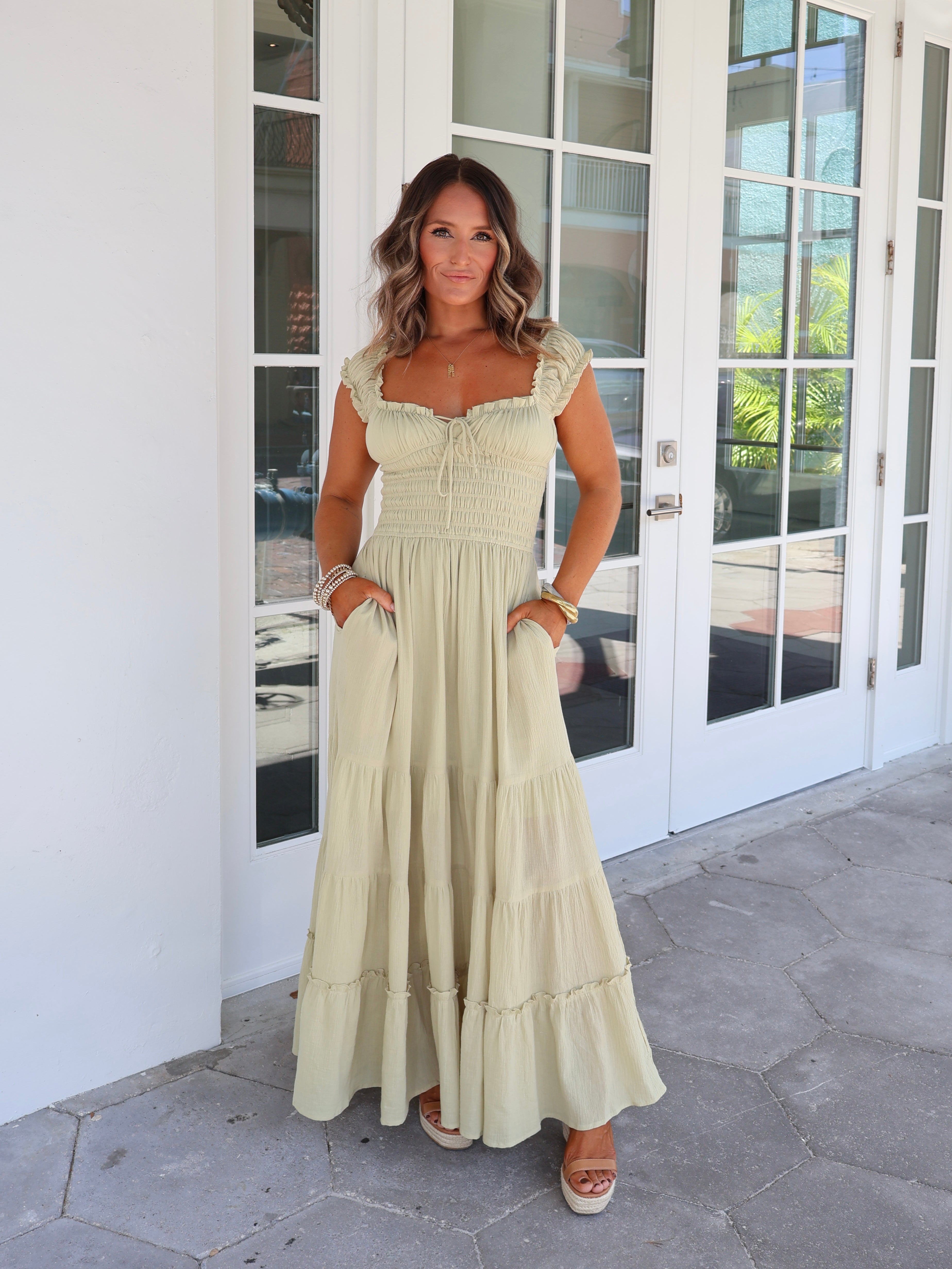 Serenity Maxi Dress Creamy Matcha