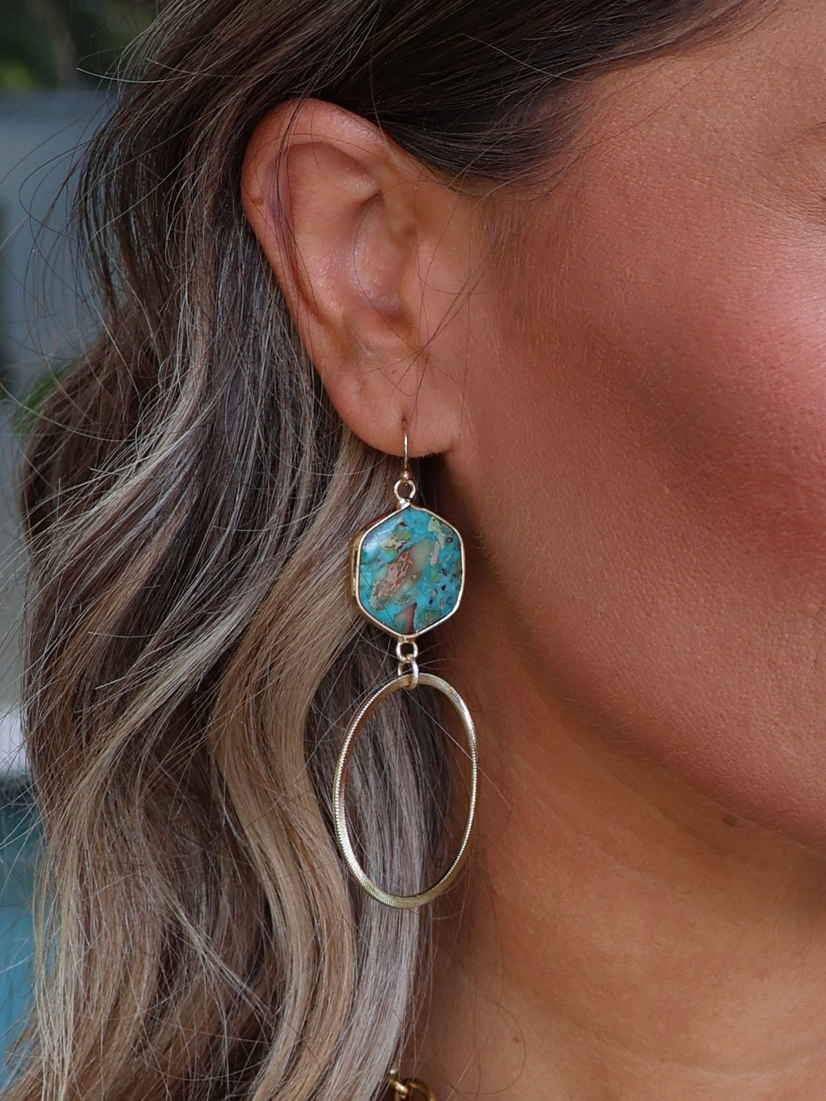 Niki Drop Earrings Turquoise