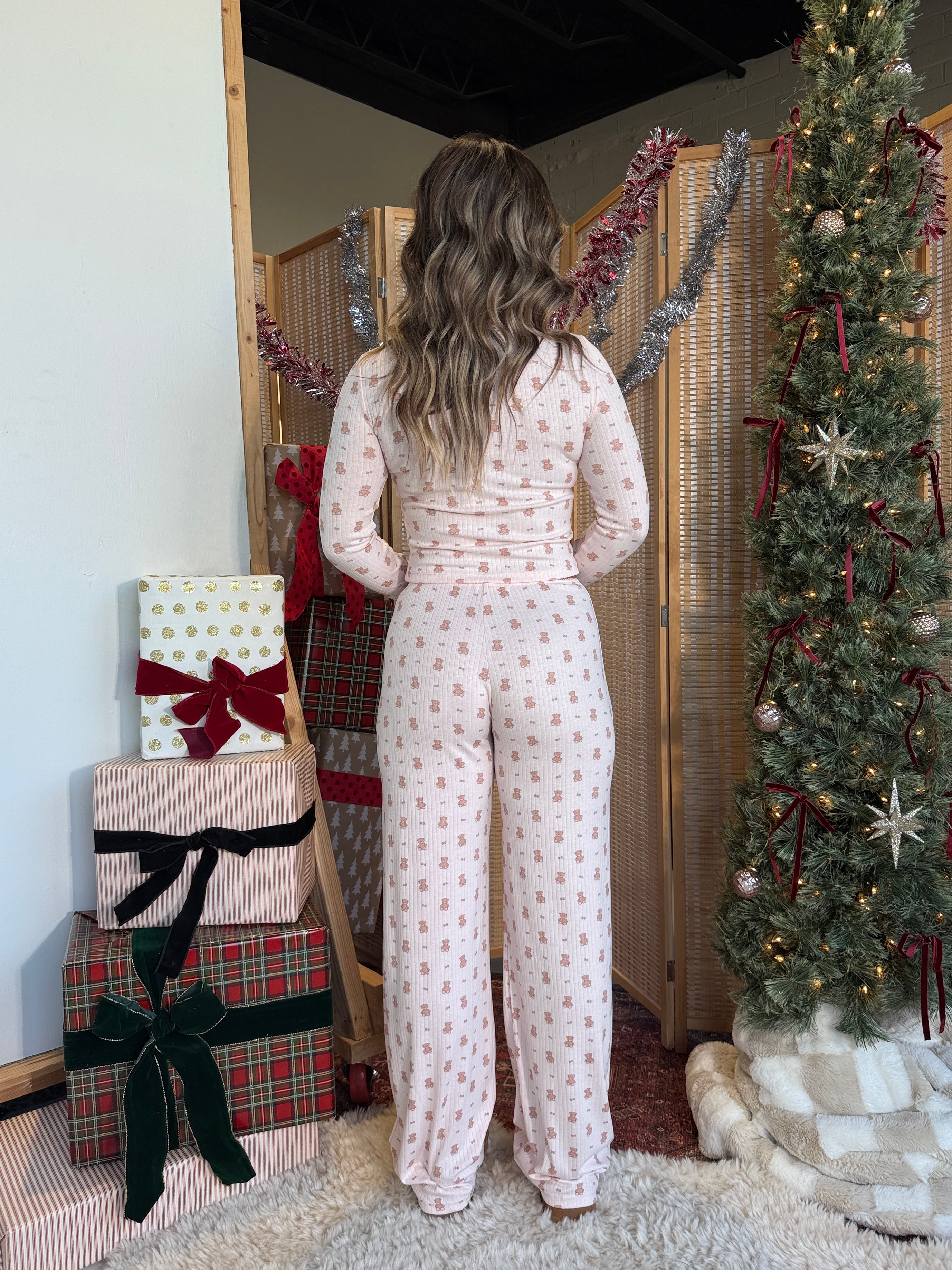 Teddy Bear Kisses Pajama Pants Pink