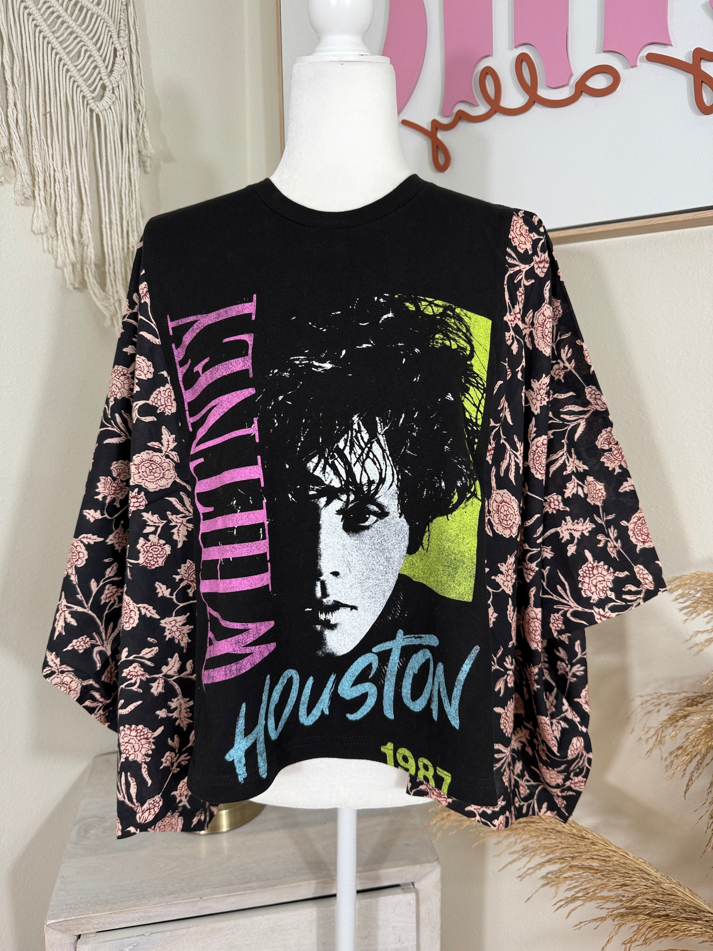 Whitney Houston Mix & Match Tee Black Floral