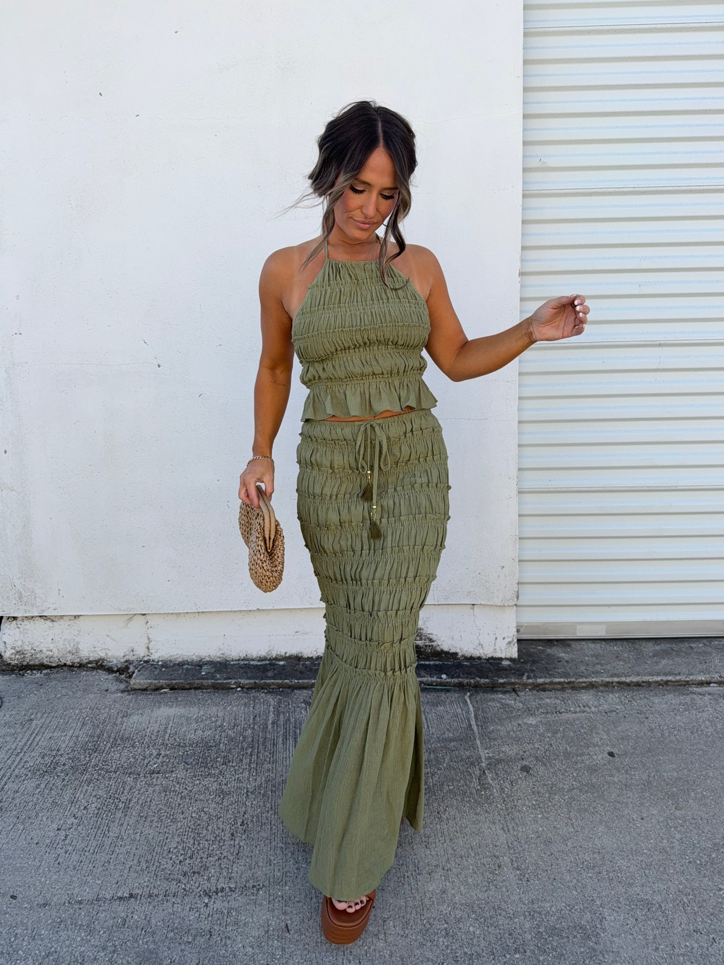 New Roots Skirt Set Light Olive