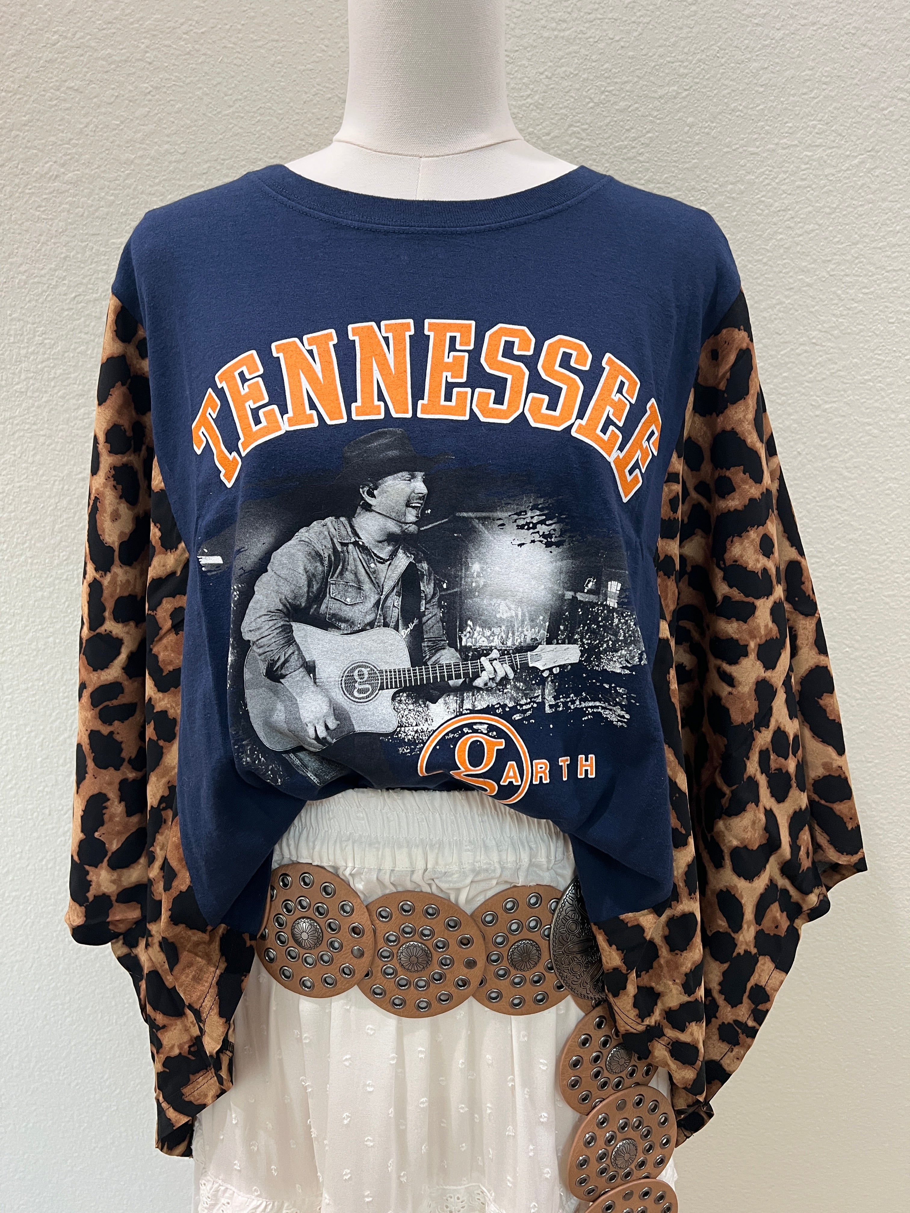 Garth Brooks Mix & Match Tee Navy Cheetah