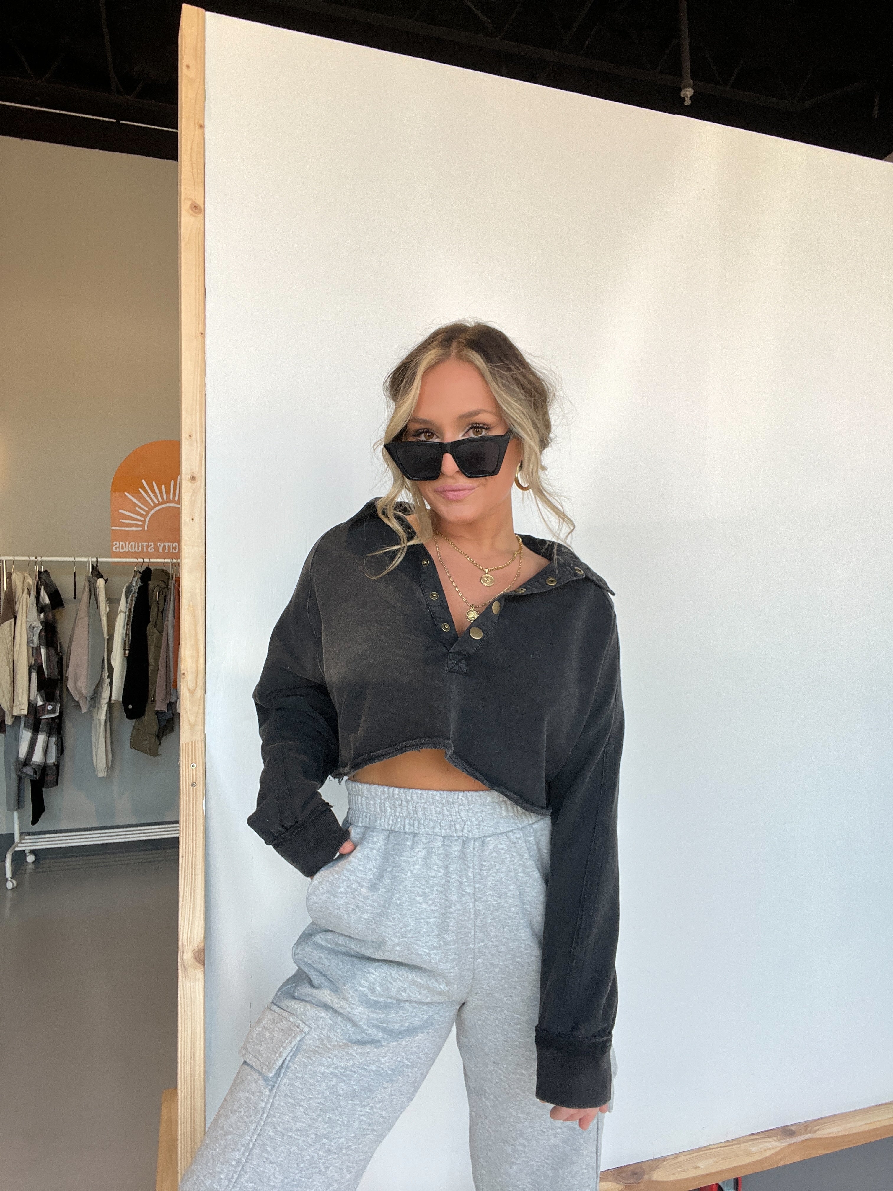 FP Dupe Cropped Sweatshirt Black