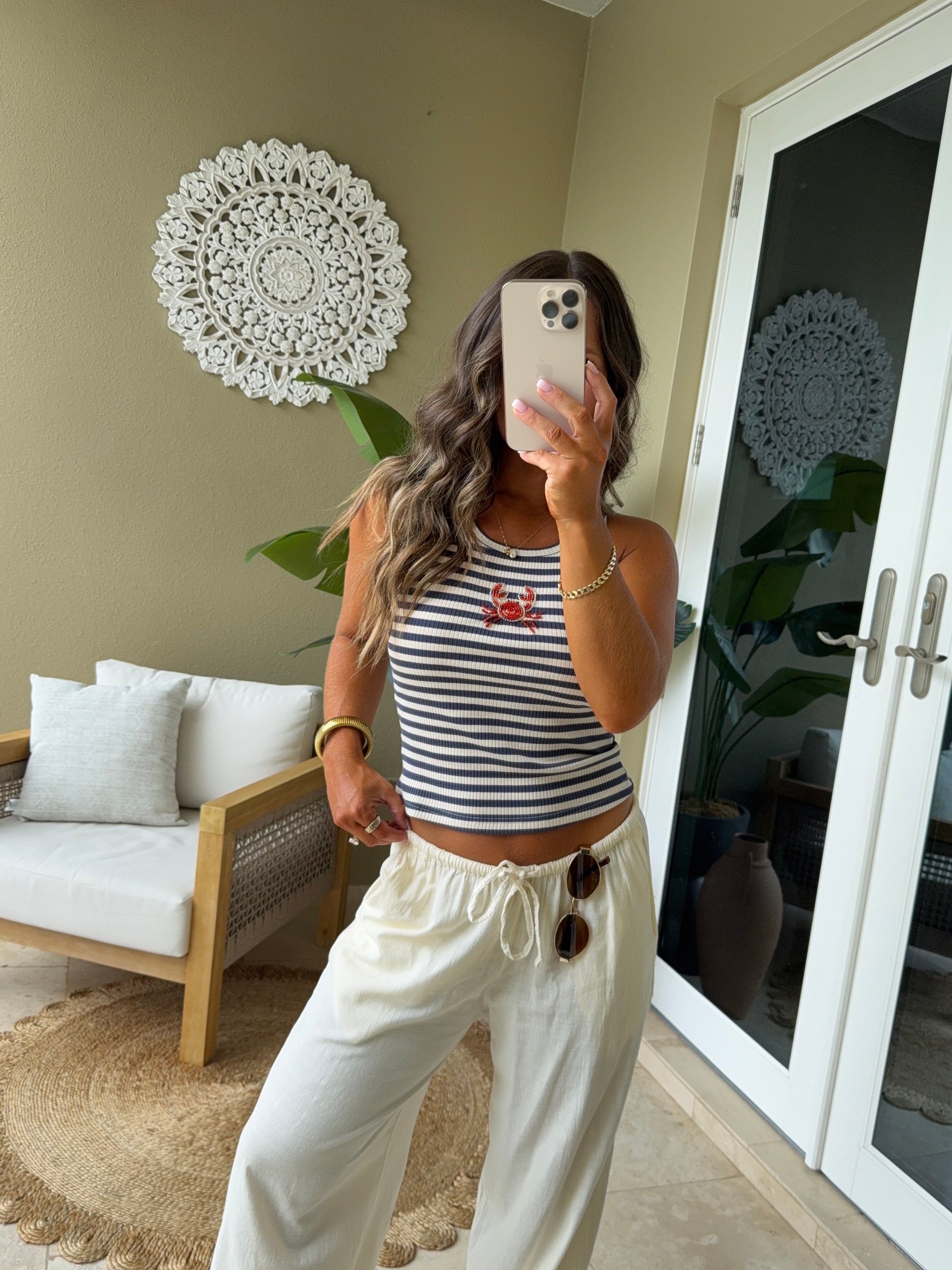 Crabby Chic Striped Tank Navy/Cream