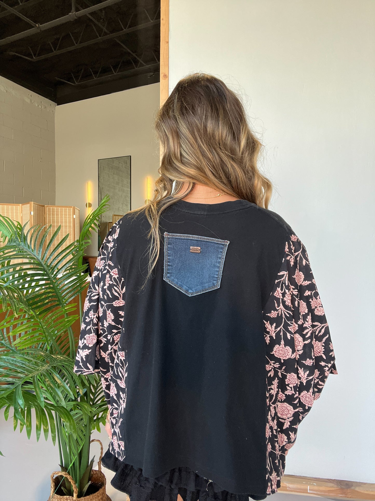 Johnny Cash Mix & Match Tee Black Floral
