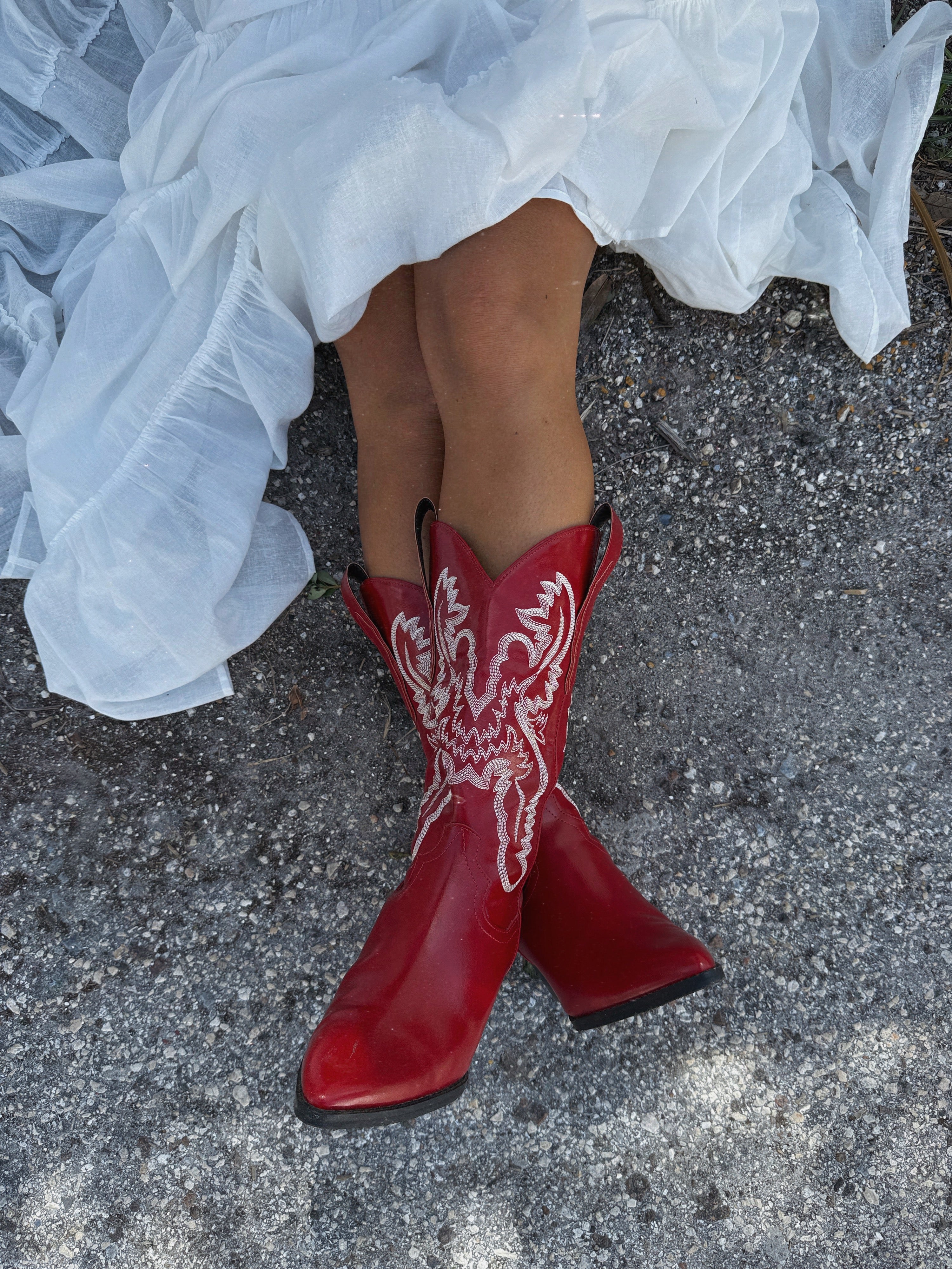 American Cherry Western Cowboy Boots Red
