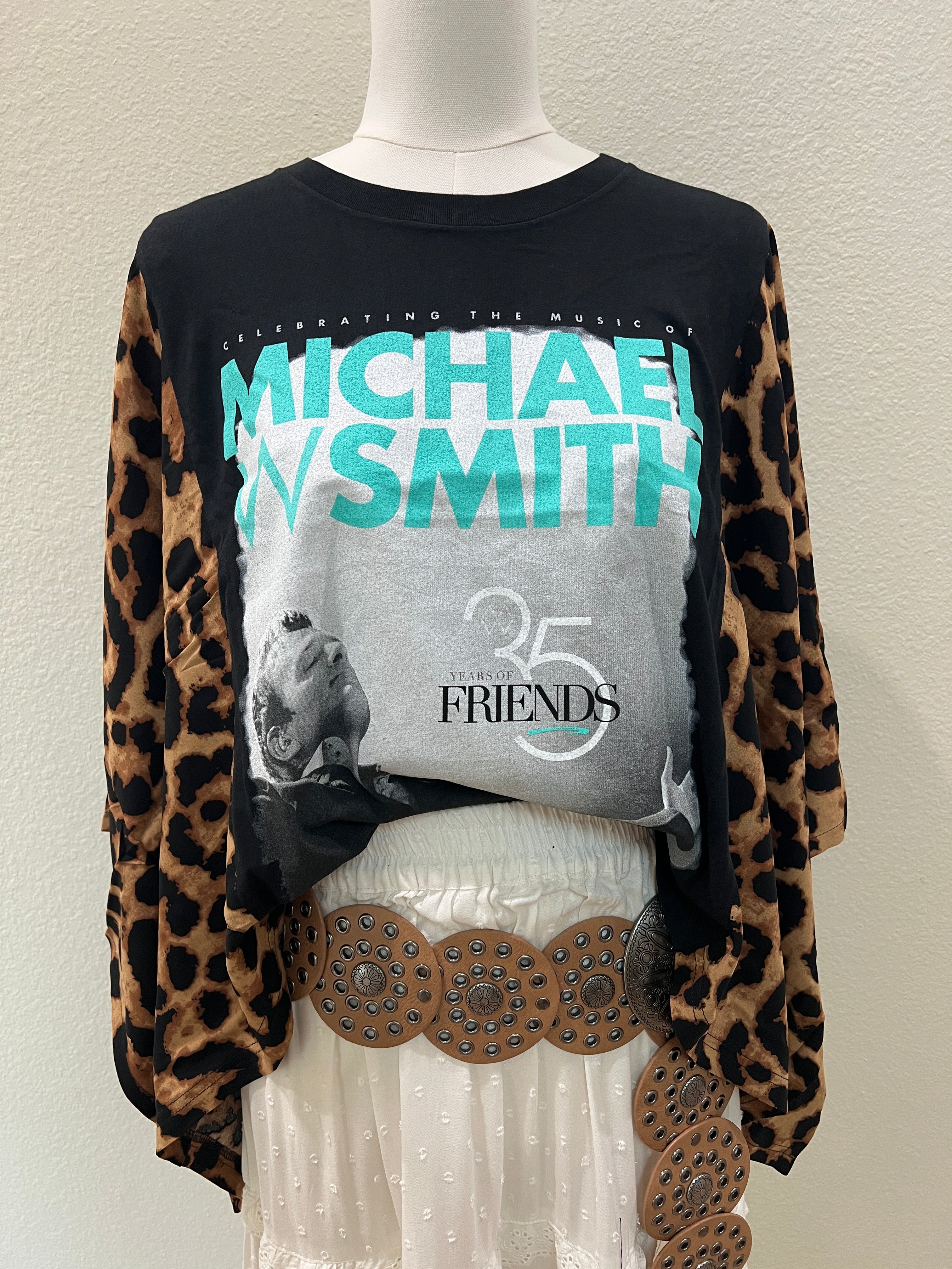 Michael W Smith Mix & Match Tee Black Cheetah